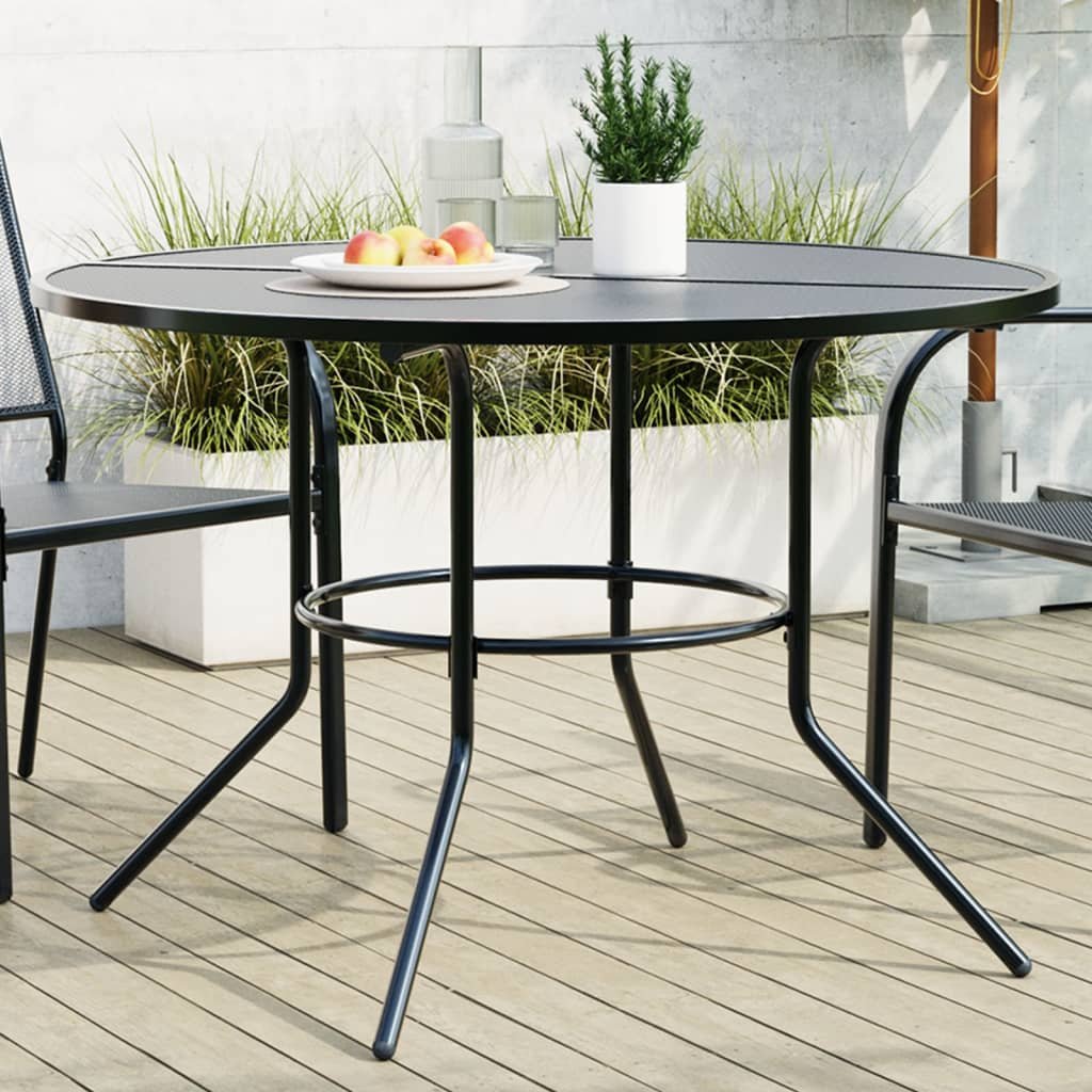 Walplus Steel Patio Table Round - Anthracite - 110 x 72.5 cm