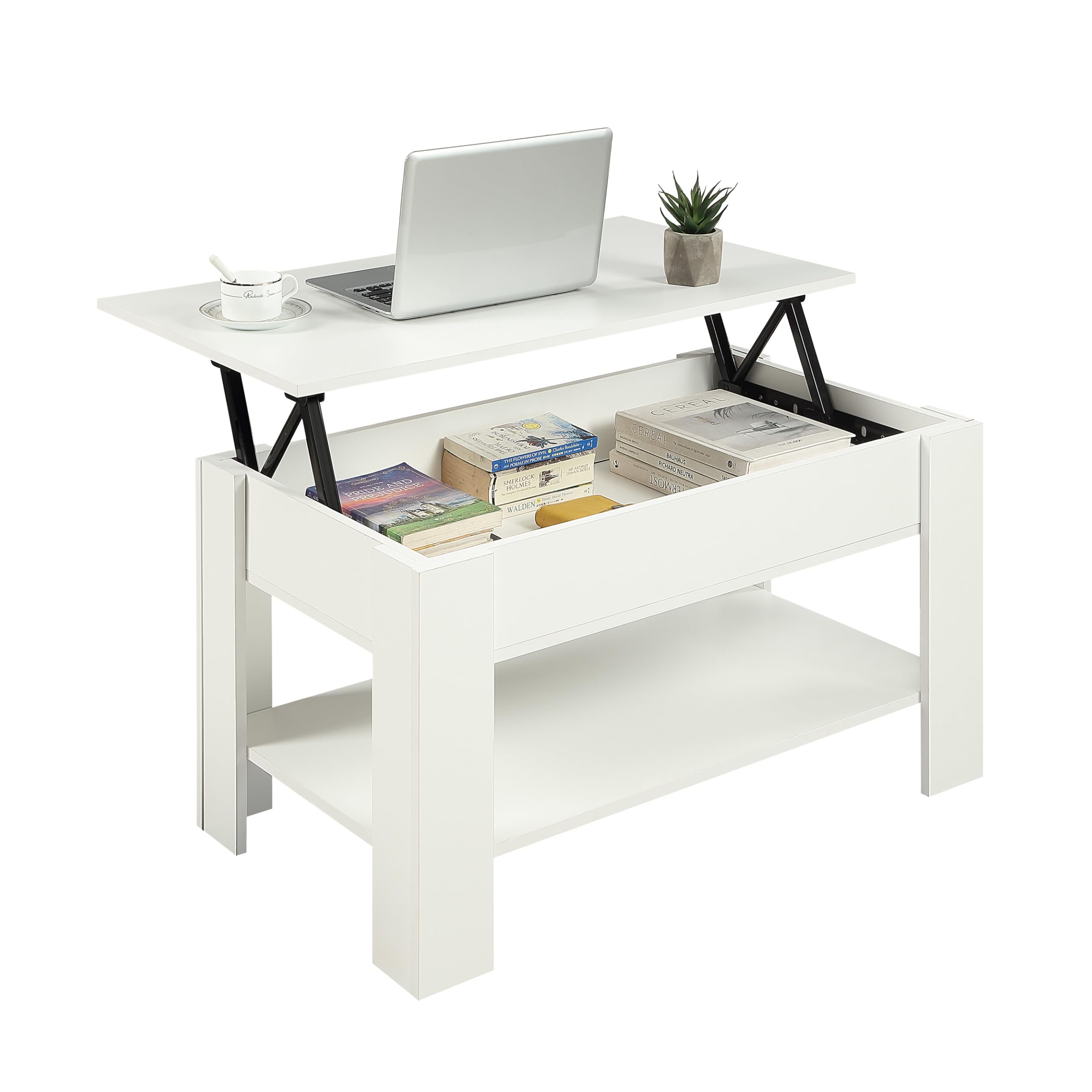 Home Treats Lift Up Coffee Table  - White