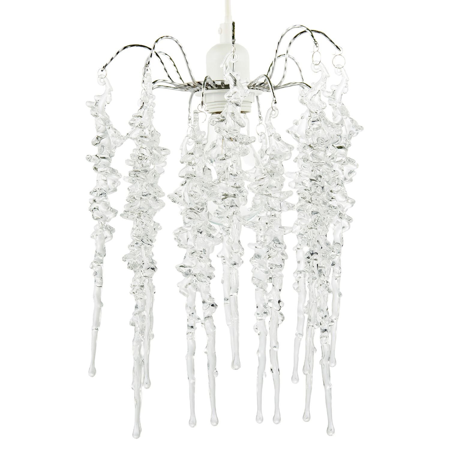 Happy Homewares Waterfall with Cascading Clear Icicle Drops Pendant Shade - 20cm