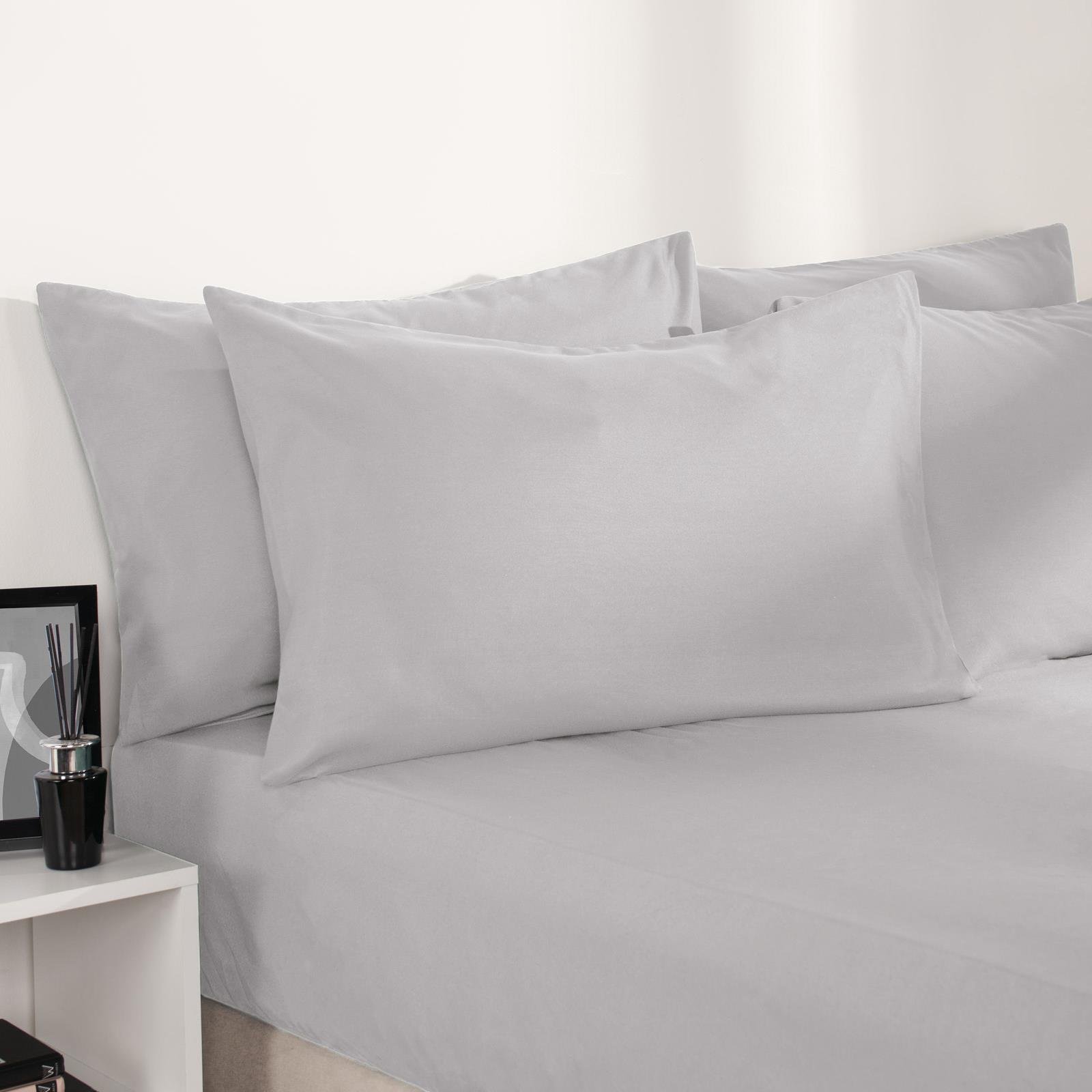 OHS Plain Microfibre Deep Fitted Bed Sheet Silver - King