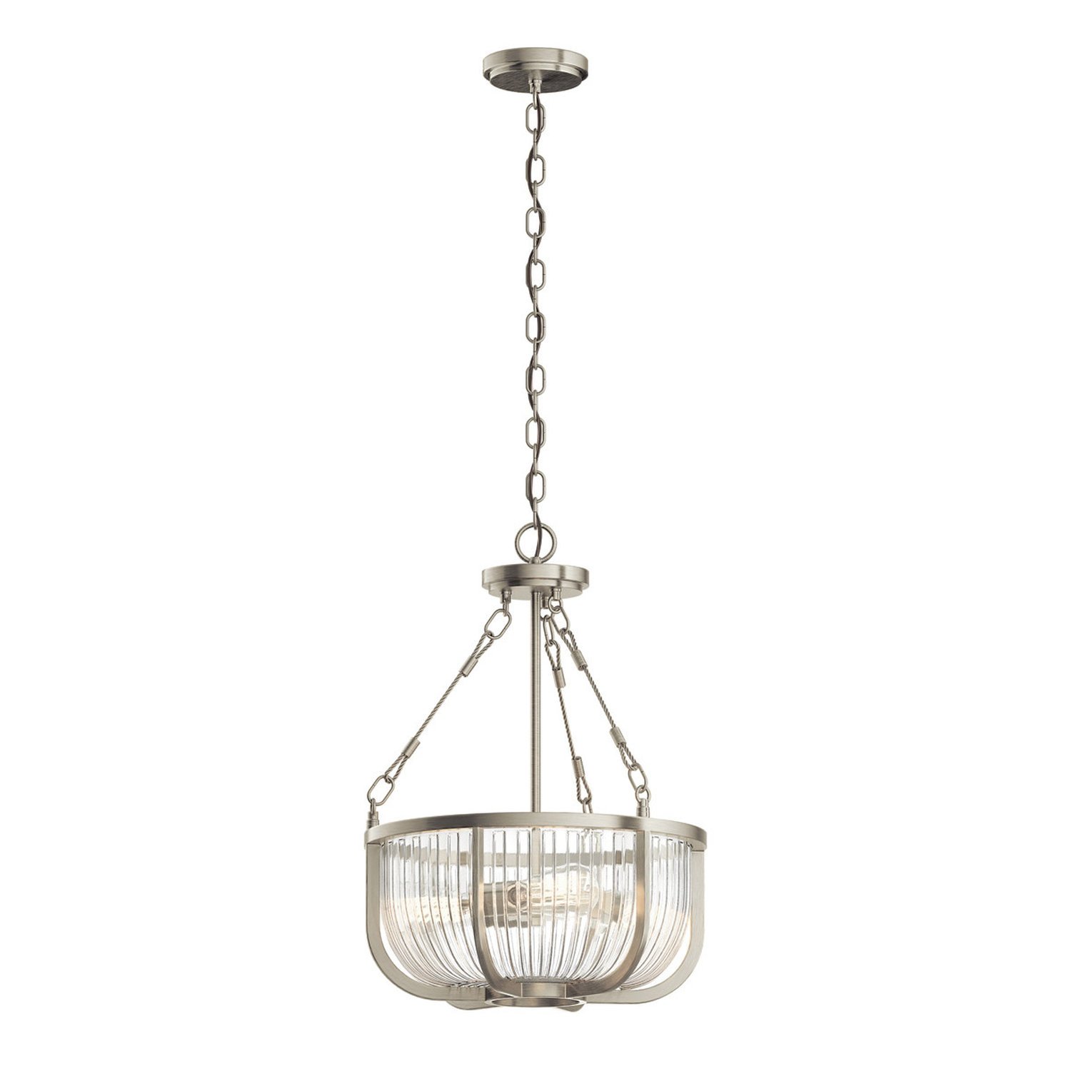 Elstead Kichler 3 Arm Pendant Light - Brushed Nickel