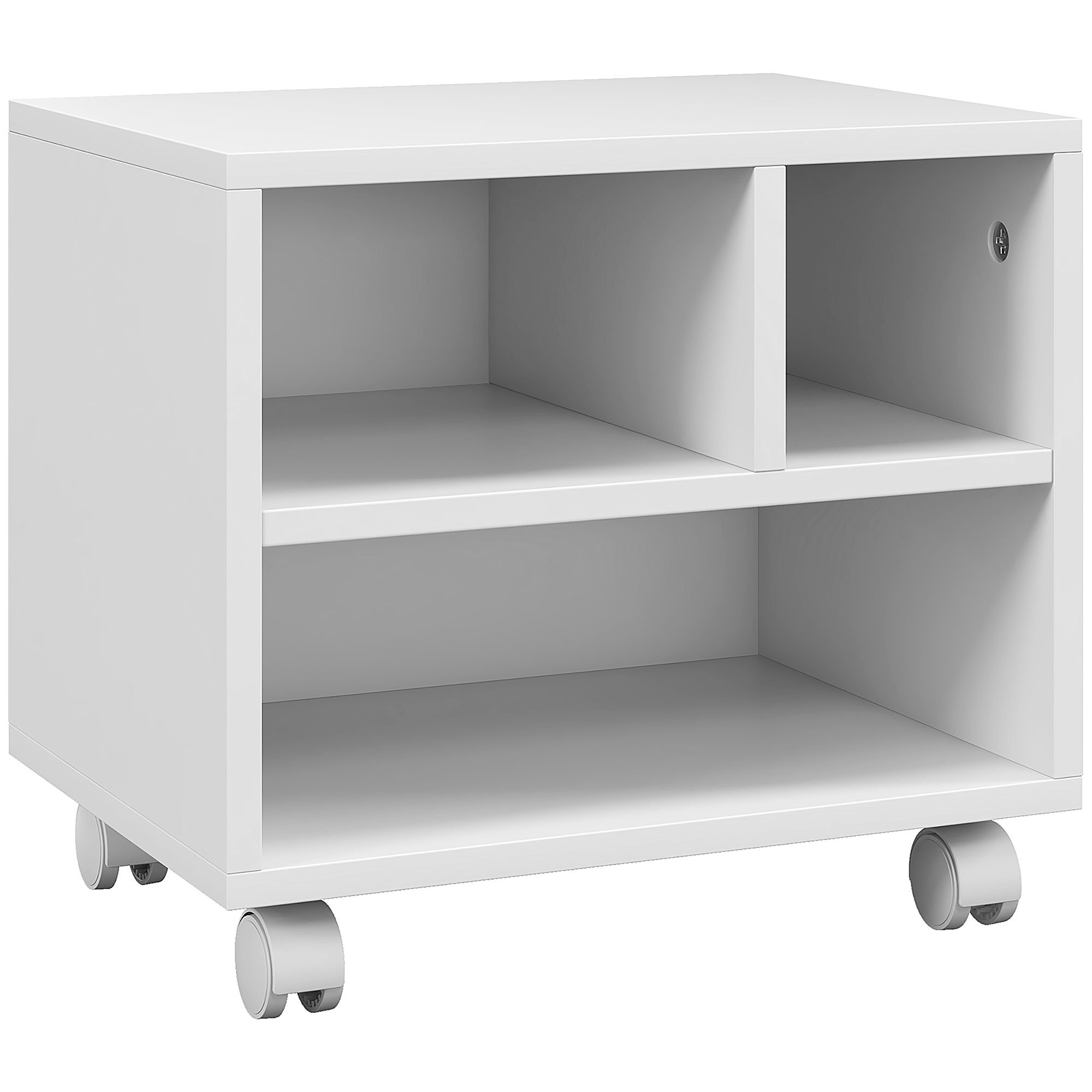 HOMCOM 2-Tier Under Desk Printer Stand with Storage - White