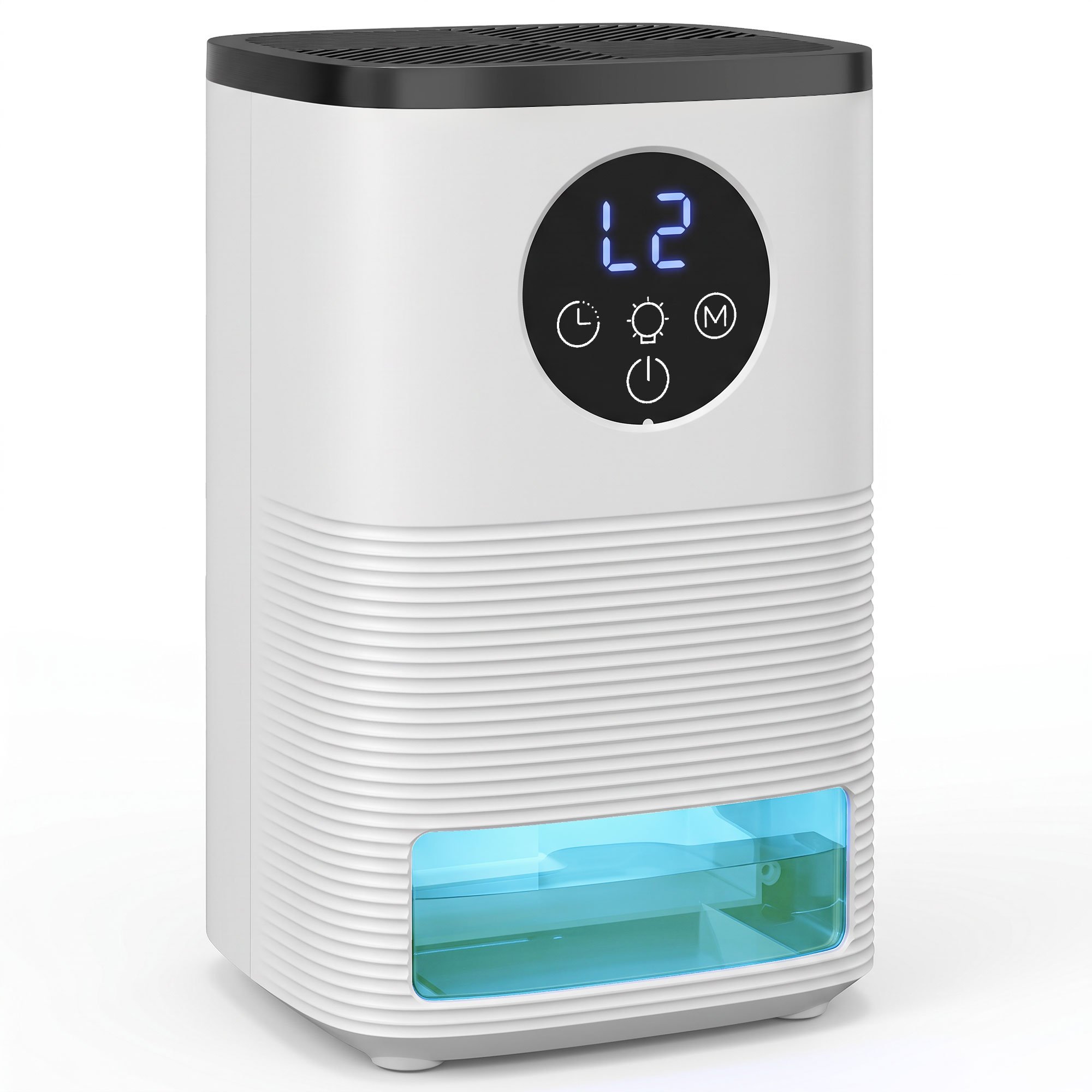 HOMCOM 1.4L Water reservoir Small Dehumidifier with RGB Mood Lights - White
