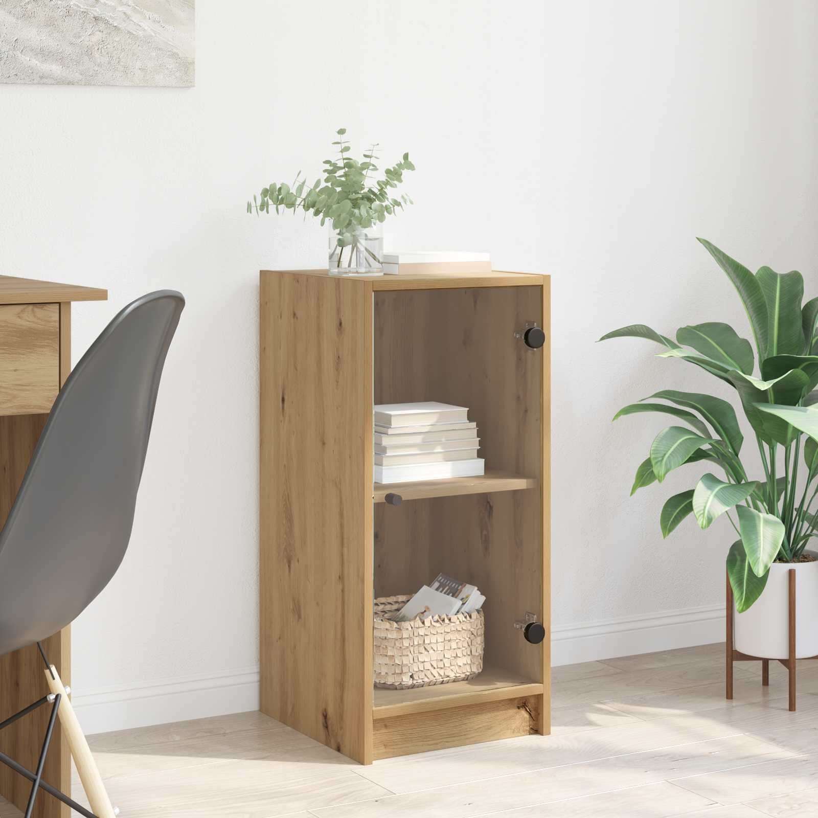 Walplus Engineered Wood Sideboard - Oak - 35 x 37 x 76 cm