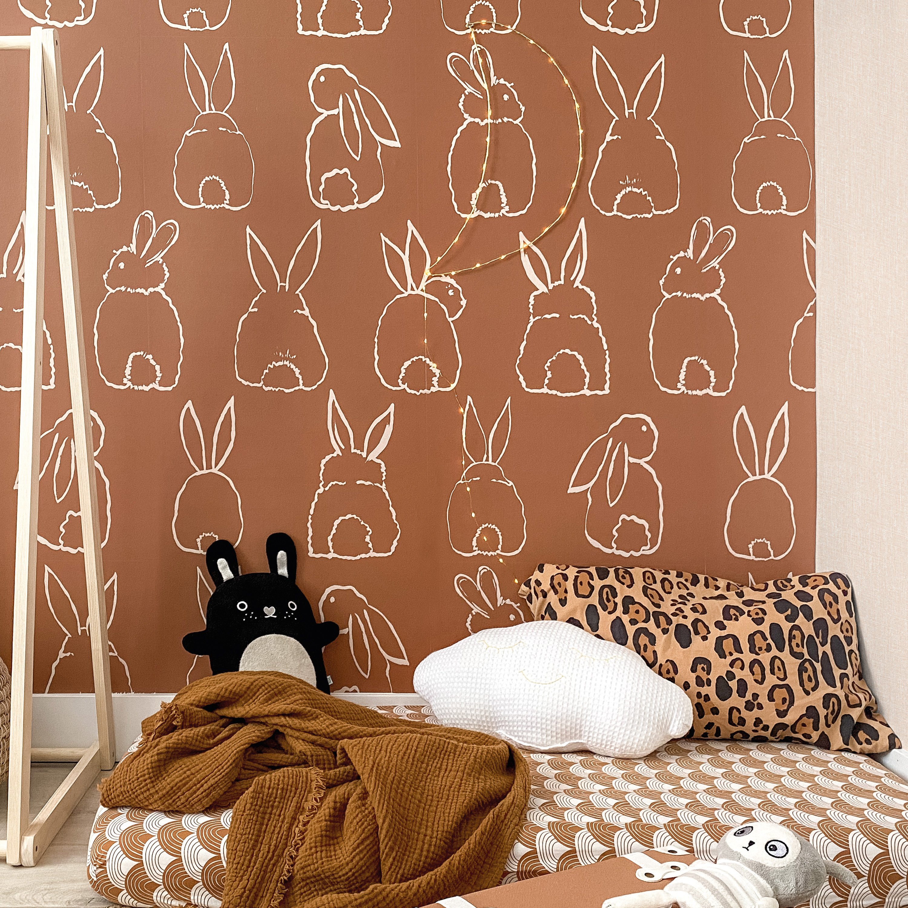 Grandeco Nursery Bunnies 4 Lane Repeatable Wallpaper Mural - 2 x 2.8m