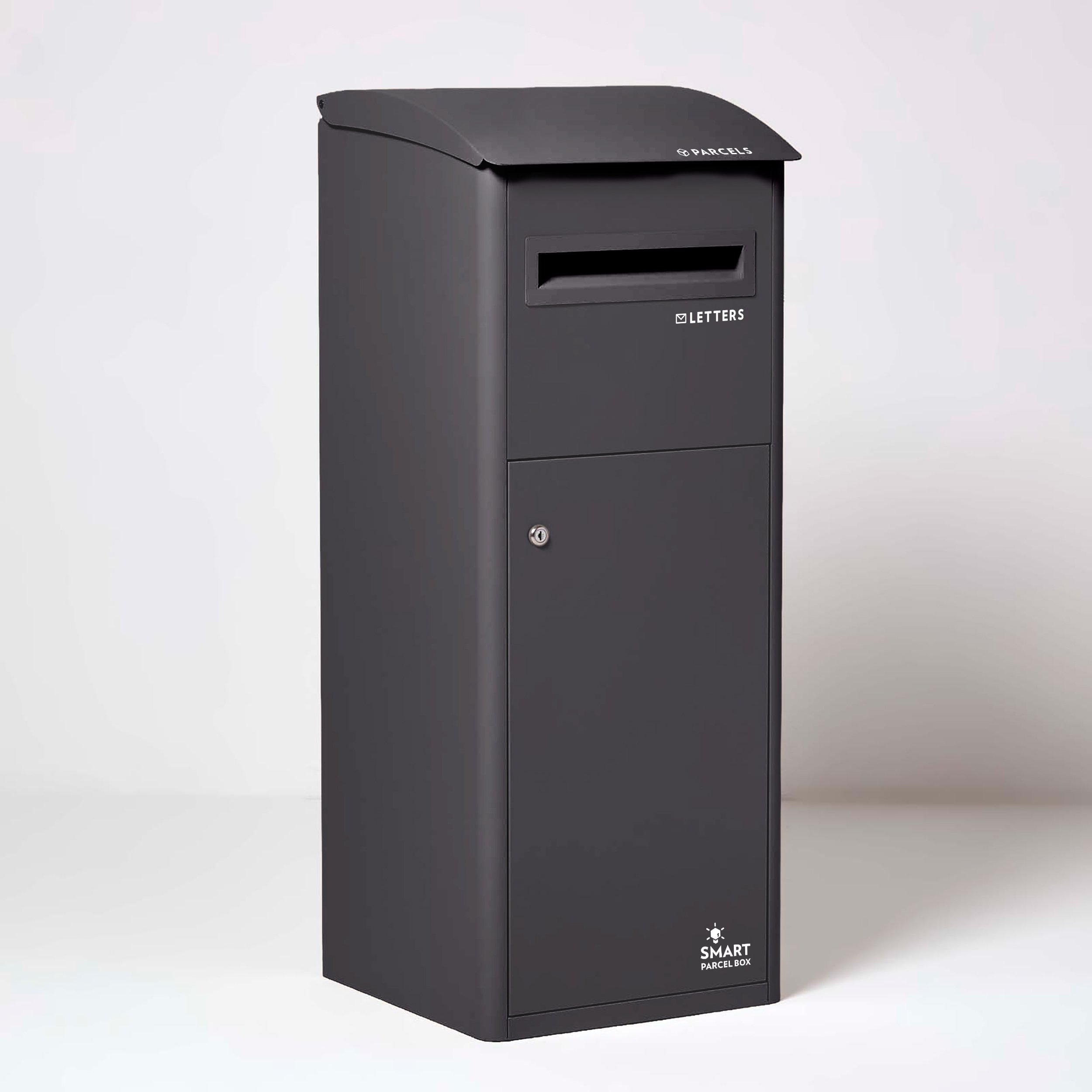 Smart Parcel Box Galvanised Steel Extra Large Slanted Top Parcel Box - Black