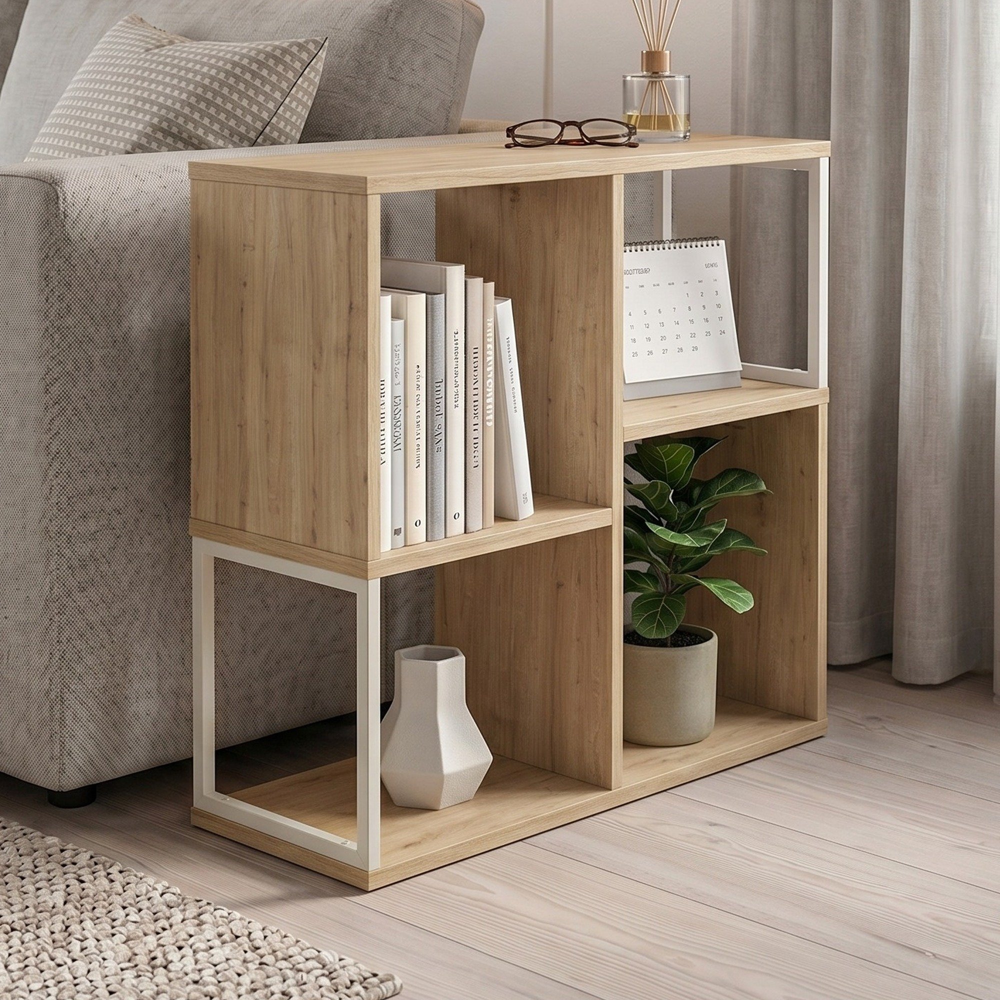Decortie Bolton Frame Bookcase - Oak