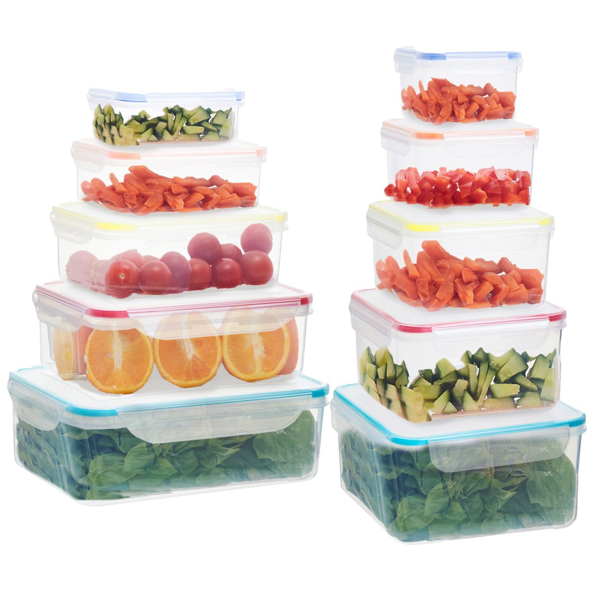 Orsina Herrela Set of 10 Food Containers with Airthight Lids