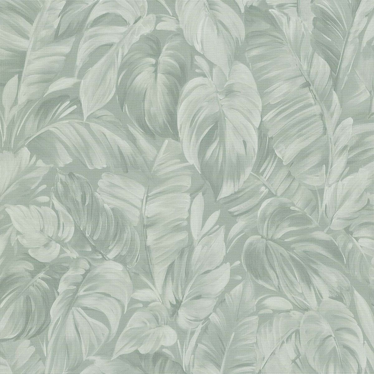 Erismann Play Of Light Palm Leaf Vinyl Textured Wallpaper - Sage Green