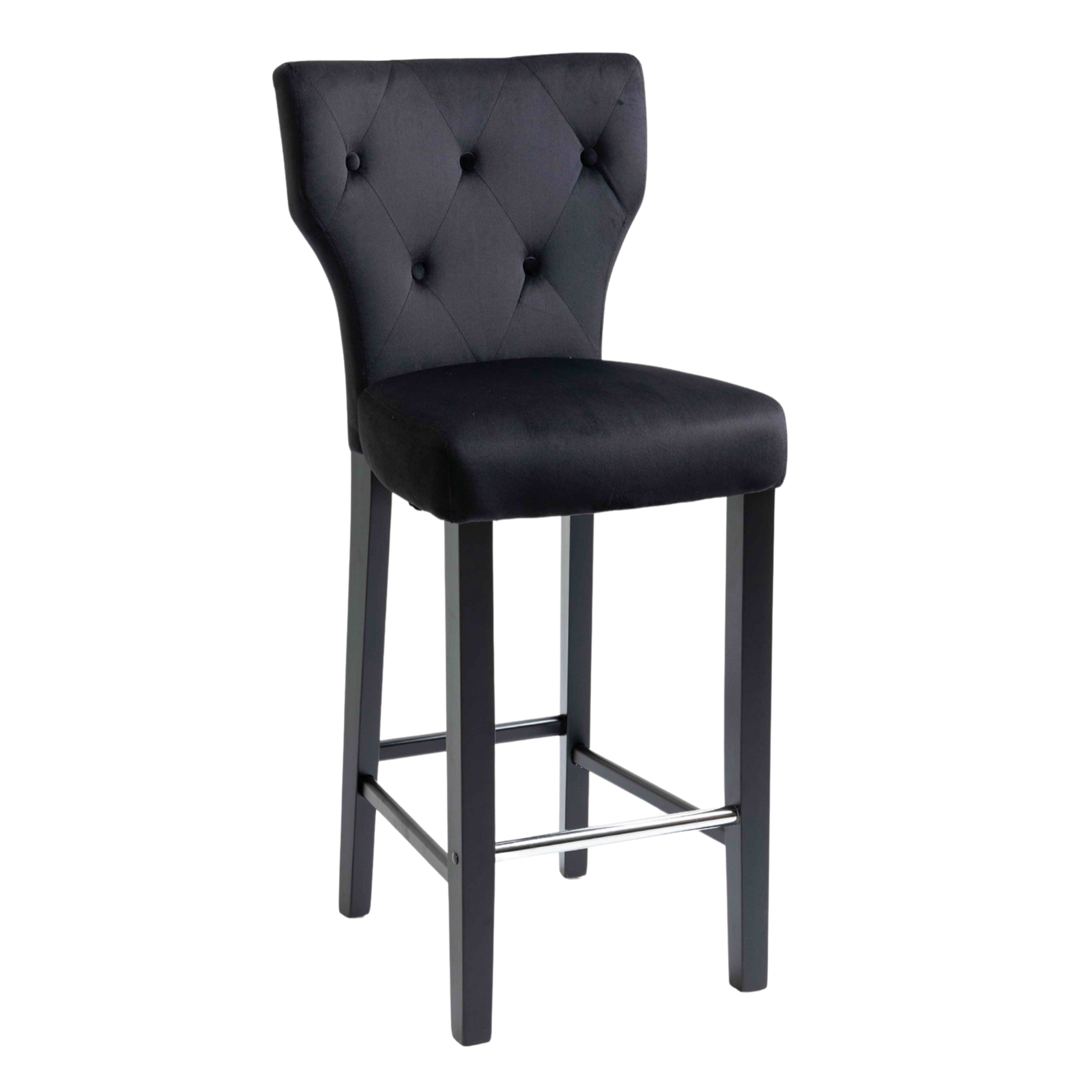 Orsina Decatour Fabric Bar Stool – Black