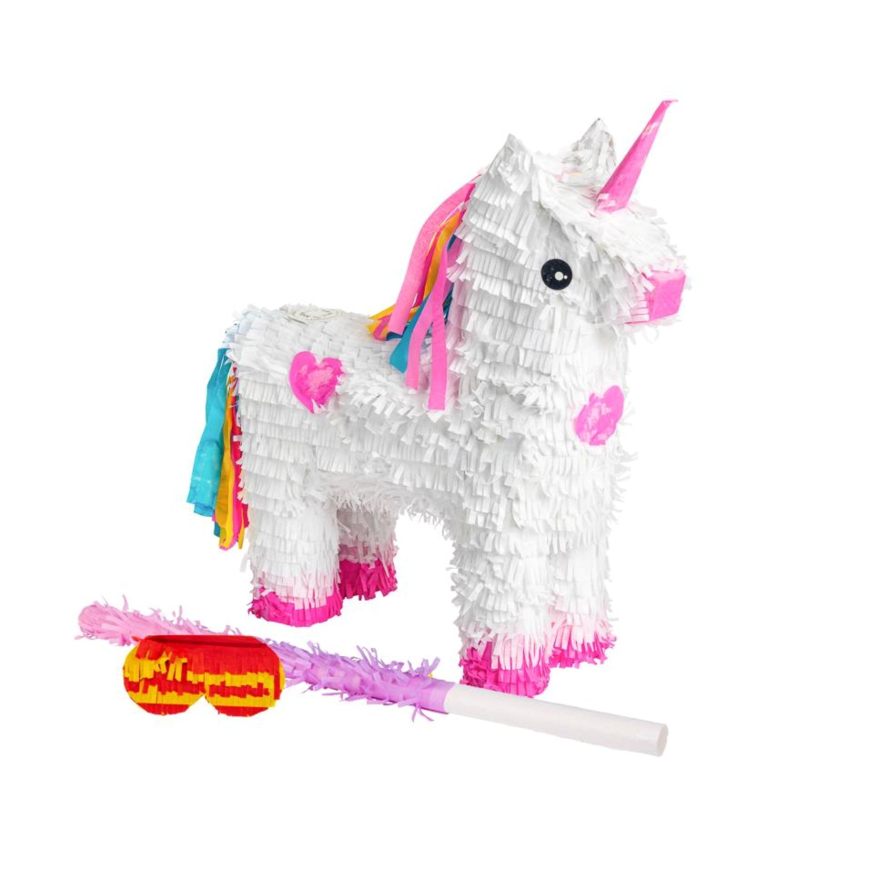 Fax Potato 3pc Unicorn Pinata Set with Stick & Blindfold - Pink Stick