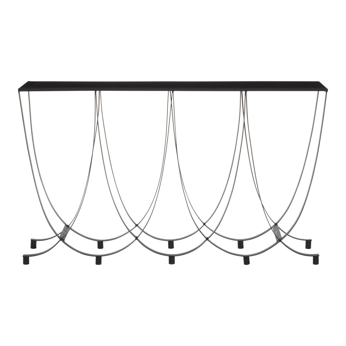 Orsina Trento Glass Top Console Table – Black