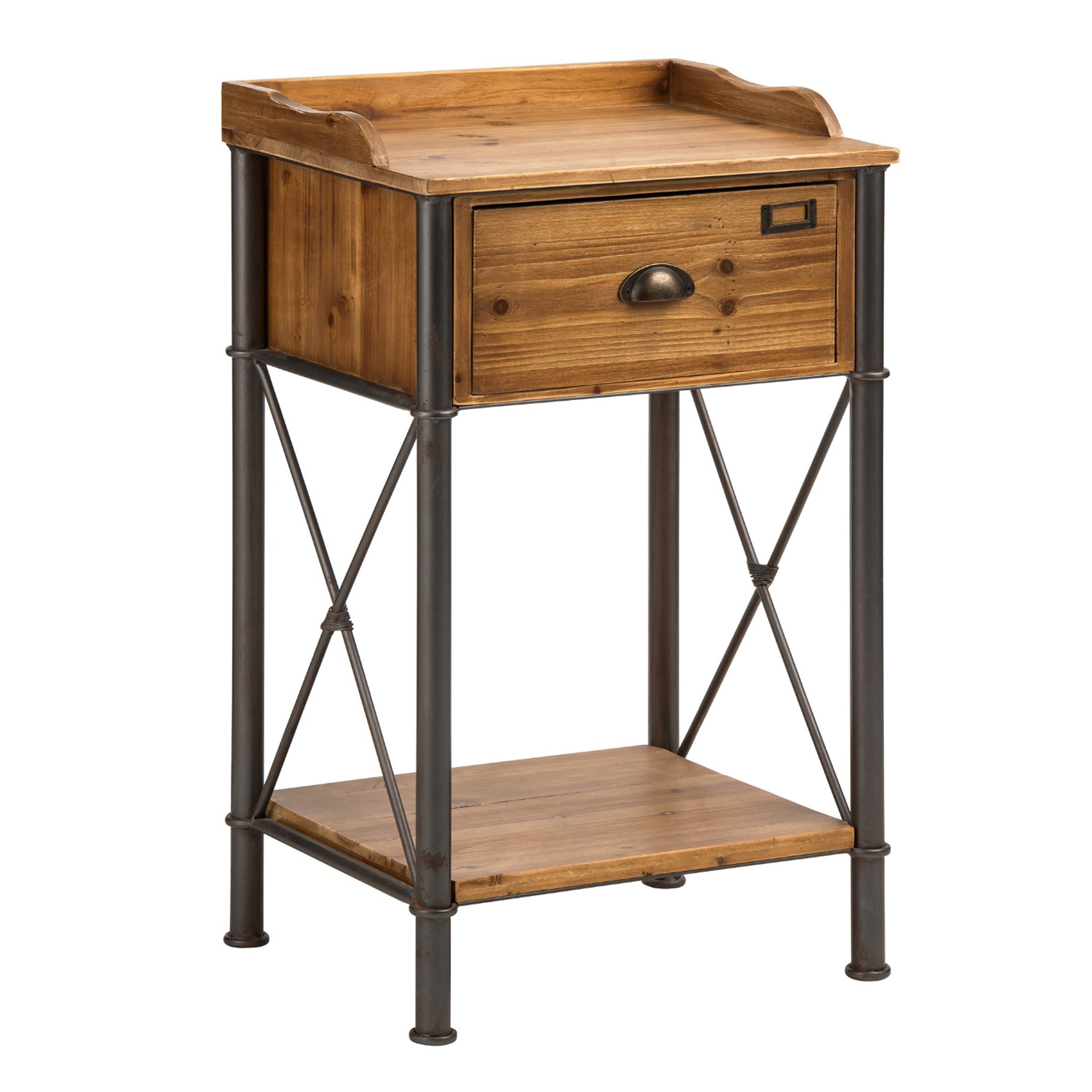 Orsina Foundry 1 Drawer Side Table - Natural