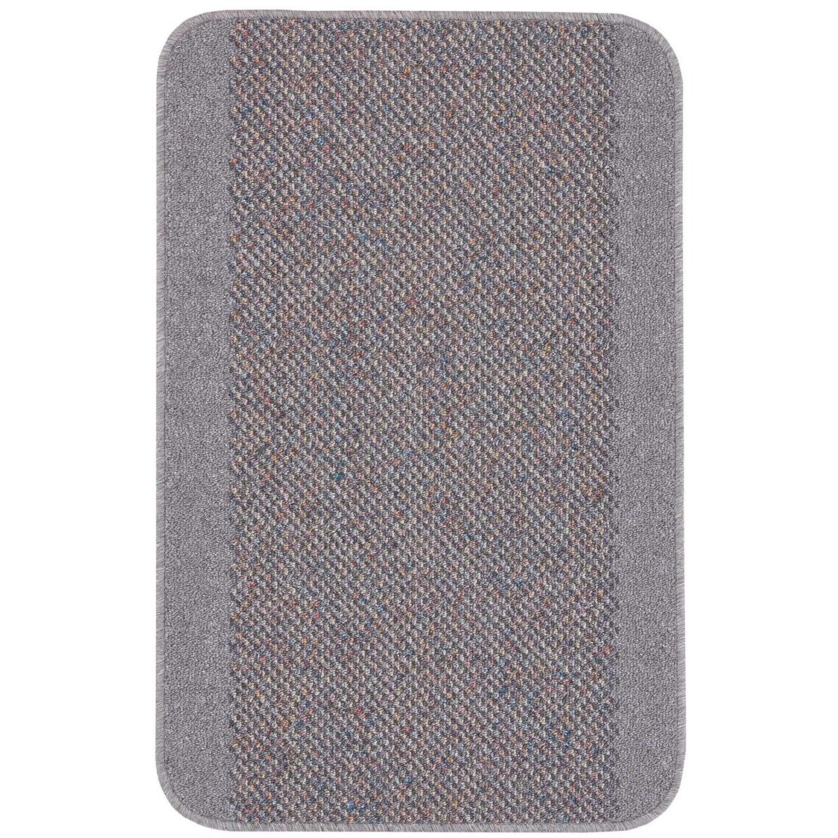 The Rugs Grey Washable Bordered Rug - 80 x 140cm
