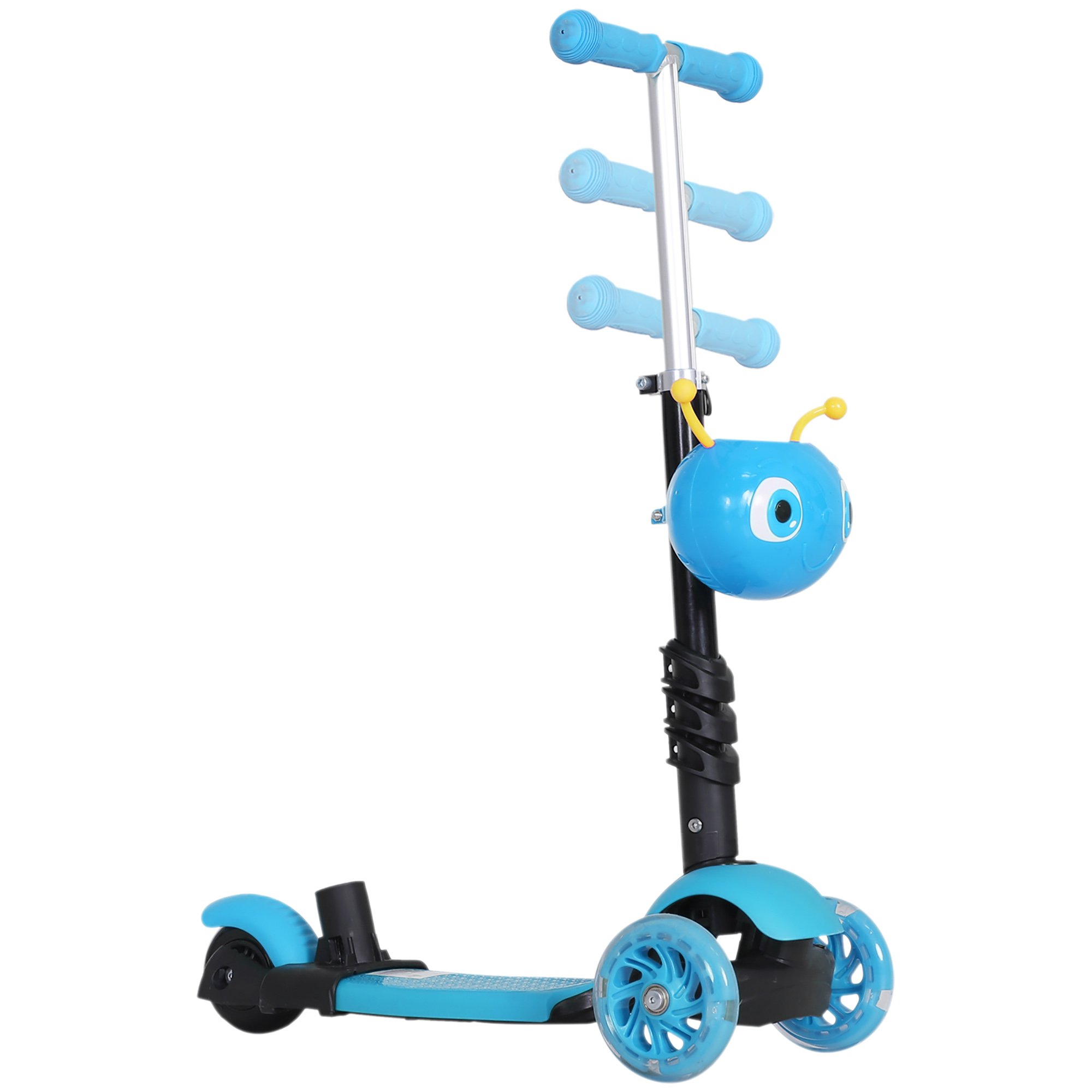 HOMCOM 5 in 1 18 Months Plus Adjustable Handlebar Kids Scooter – Light Blue