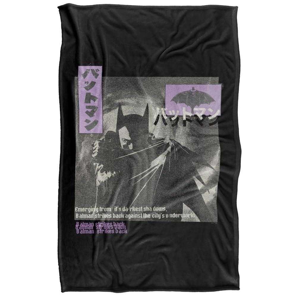 Batman Kanji Darkest Shadows Soft Touch Blanket - 152cm x 127cm