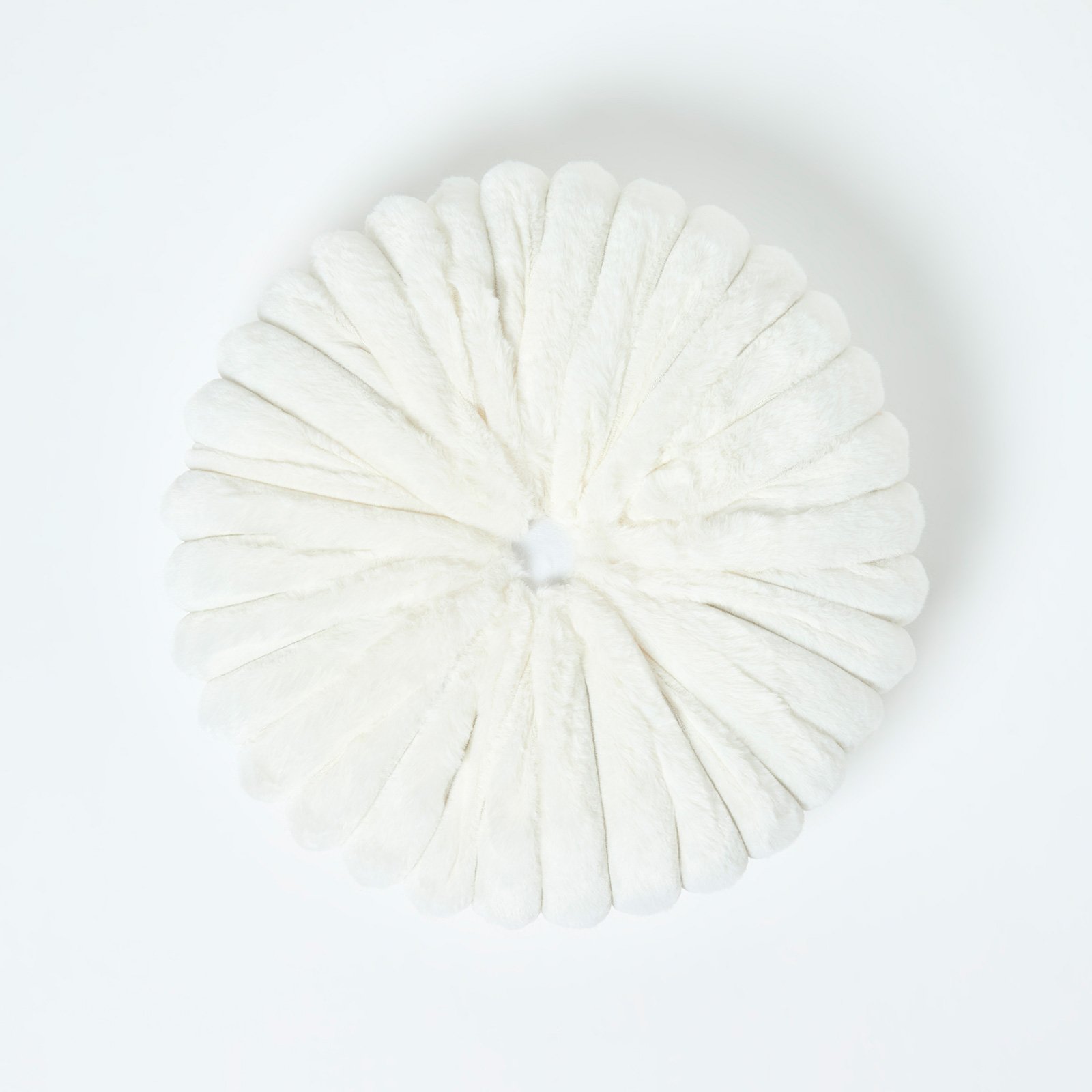 Homescapes Round Button Cushion – White