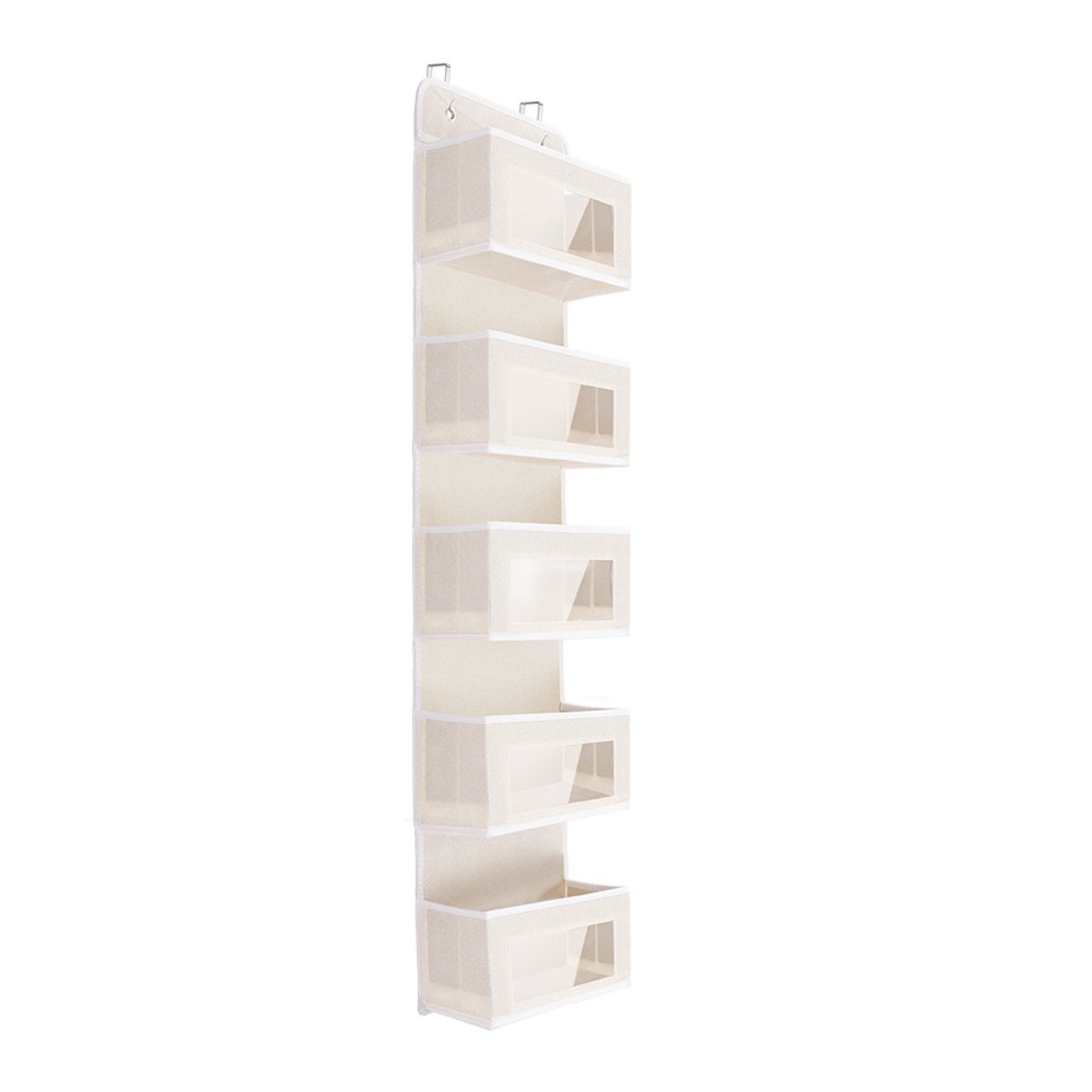 Living and Home 5 Pocket Over the Door Fabric Organizer - Beige