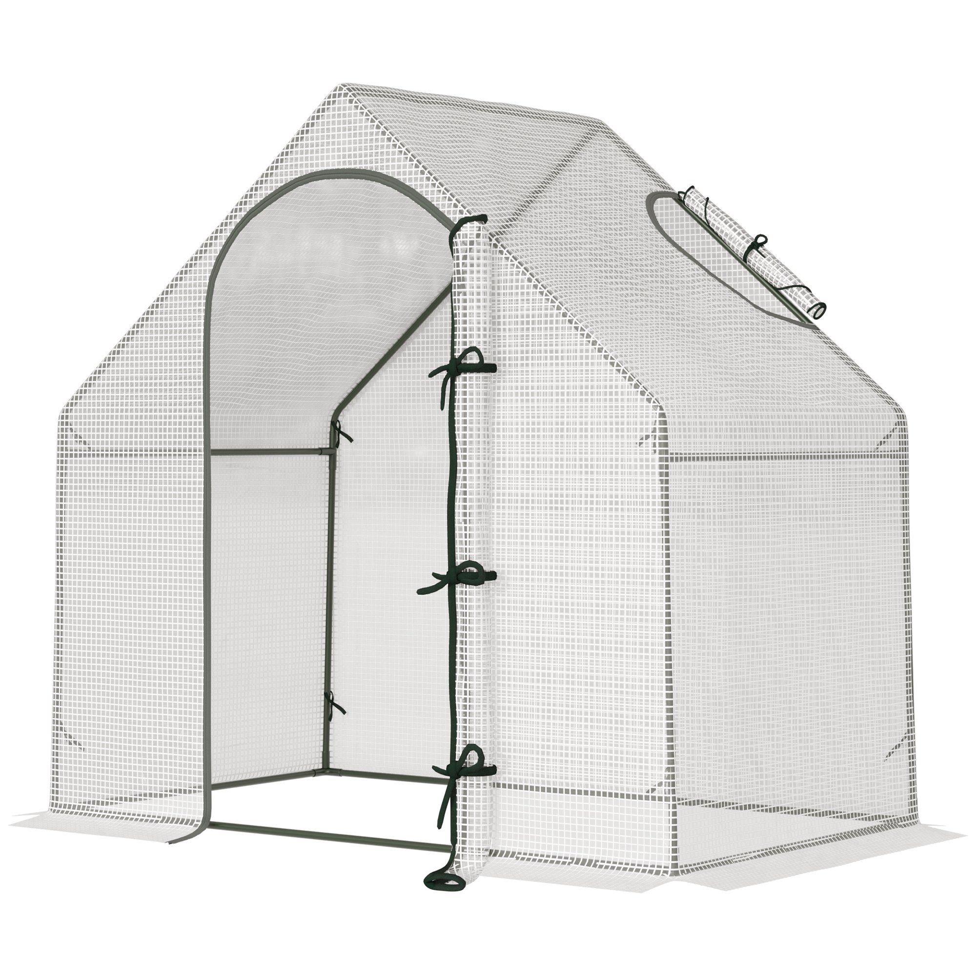 Outsunny Steel Frame Walk In Polyethylene Greenhouse – White