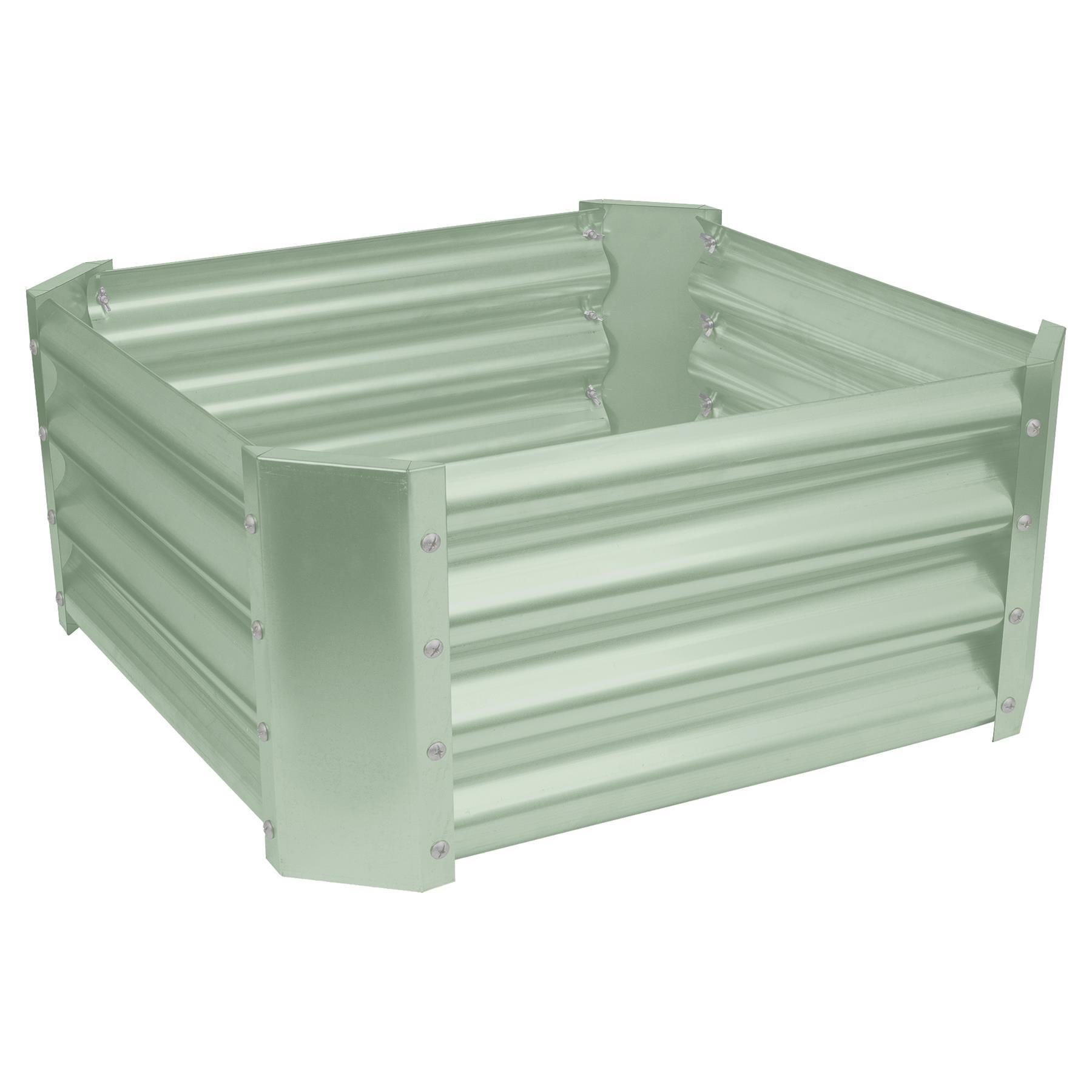 Harbour Housewares Square Steel Raised Garden Bed 60cm x 60cm - Green