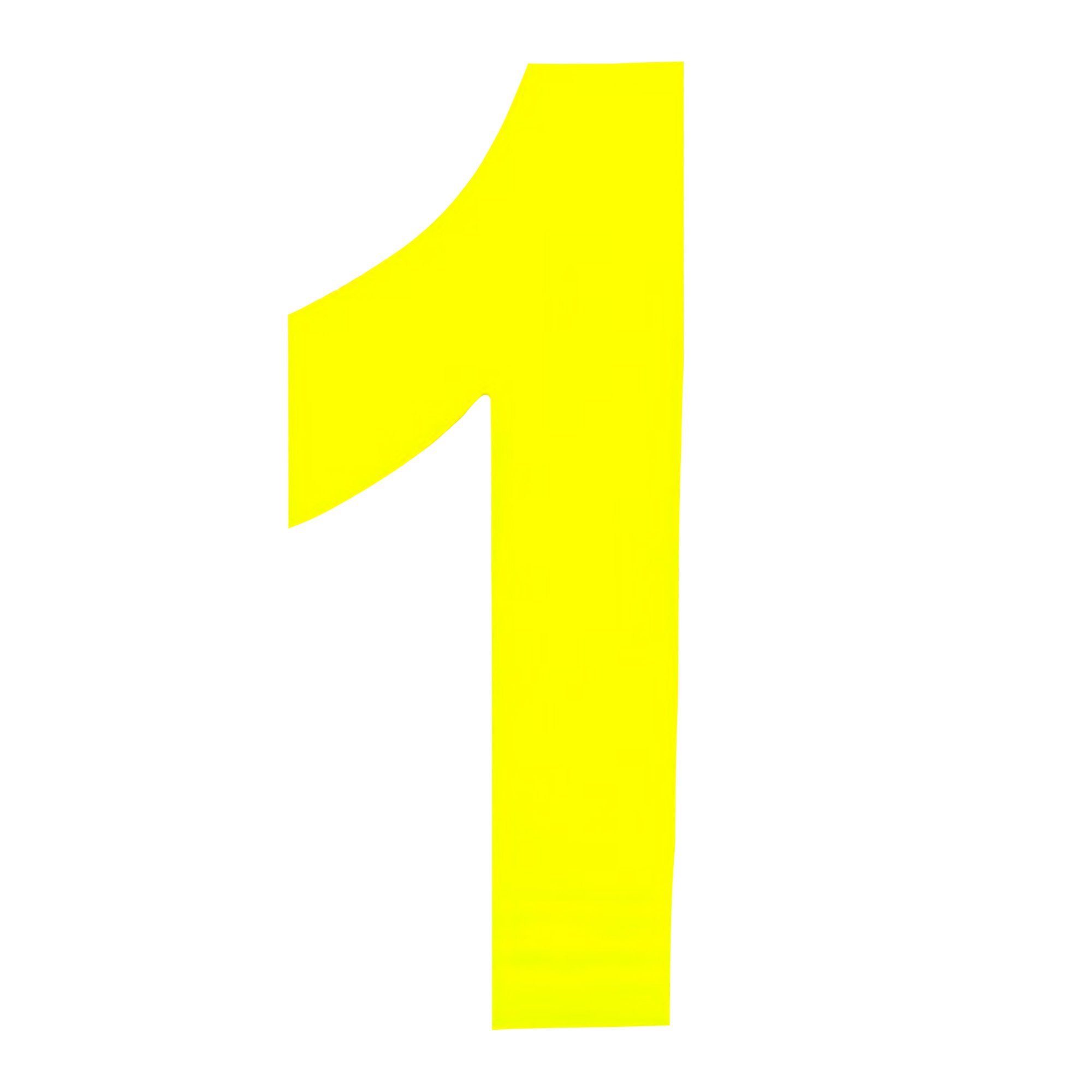 Securit No 1 Hi-Vis Bin Number - Yellow