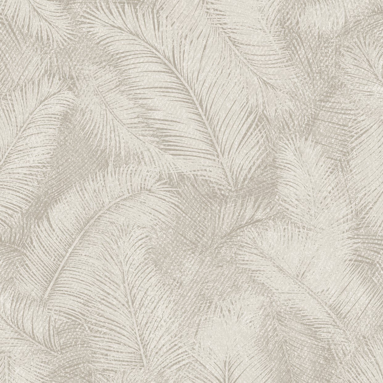 Grandeco Floating Leaf Feather Textured Wallpaper - Beige