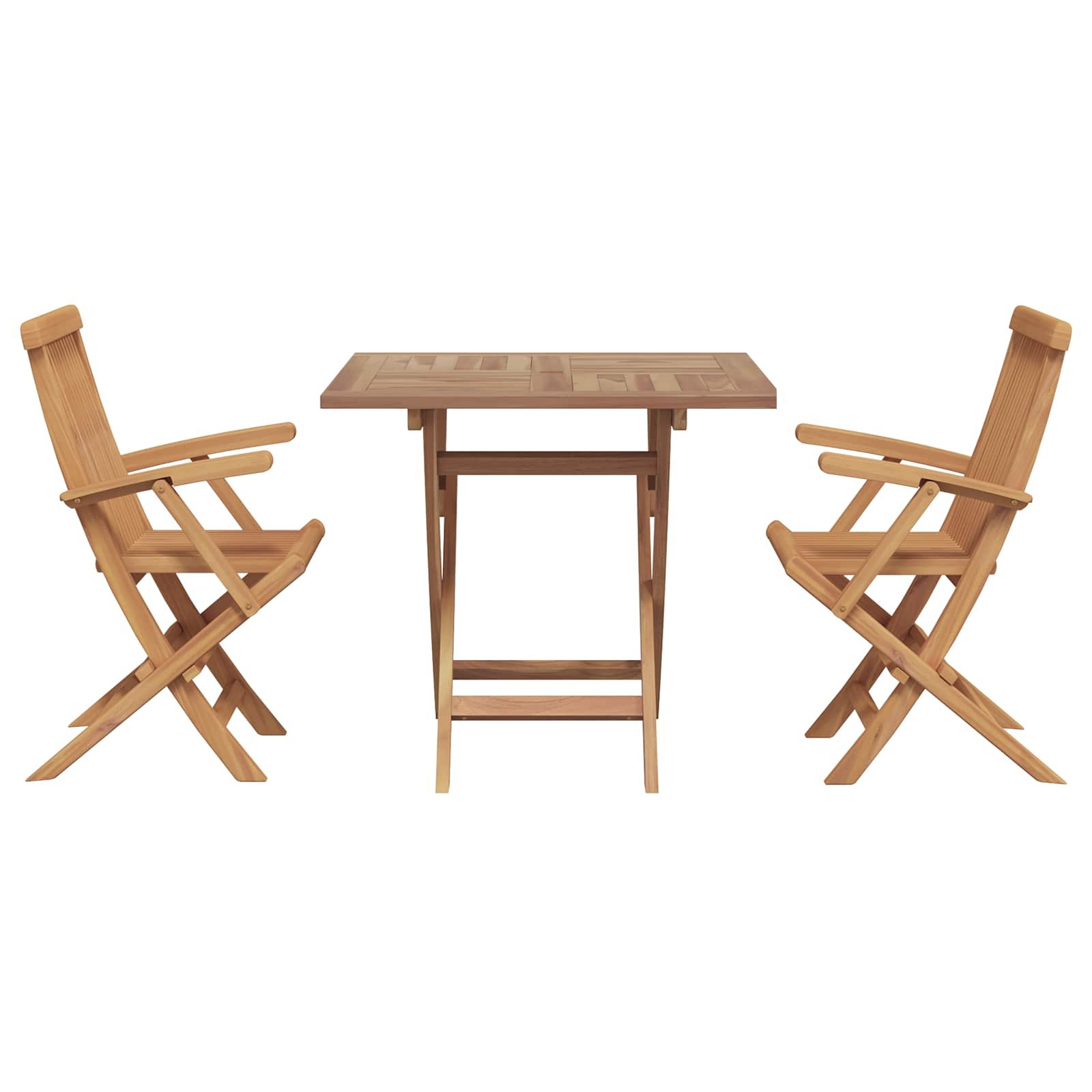 Walplus 3 Piece Garden Dining Set - Brown - 85 x 85 x 76 cm