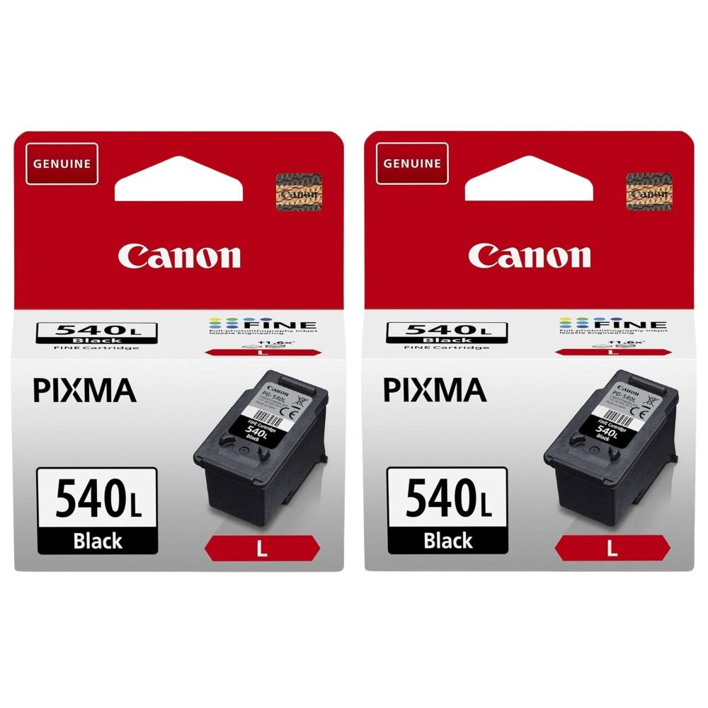 Canon PG540L Black Genuine Ink Cartridge - Pack of 2