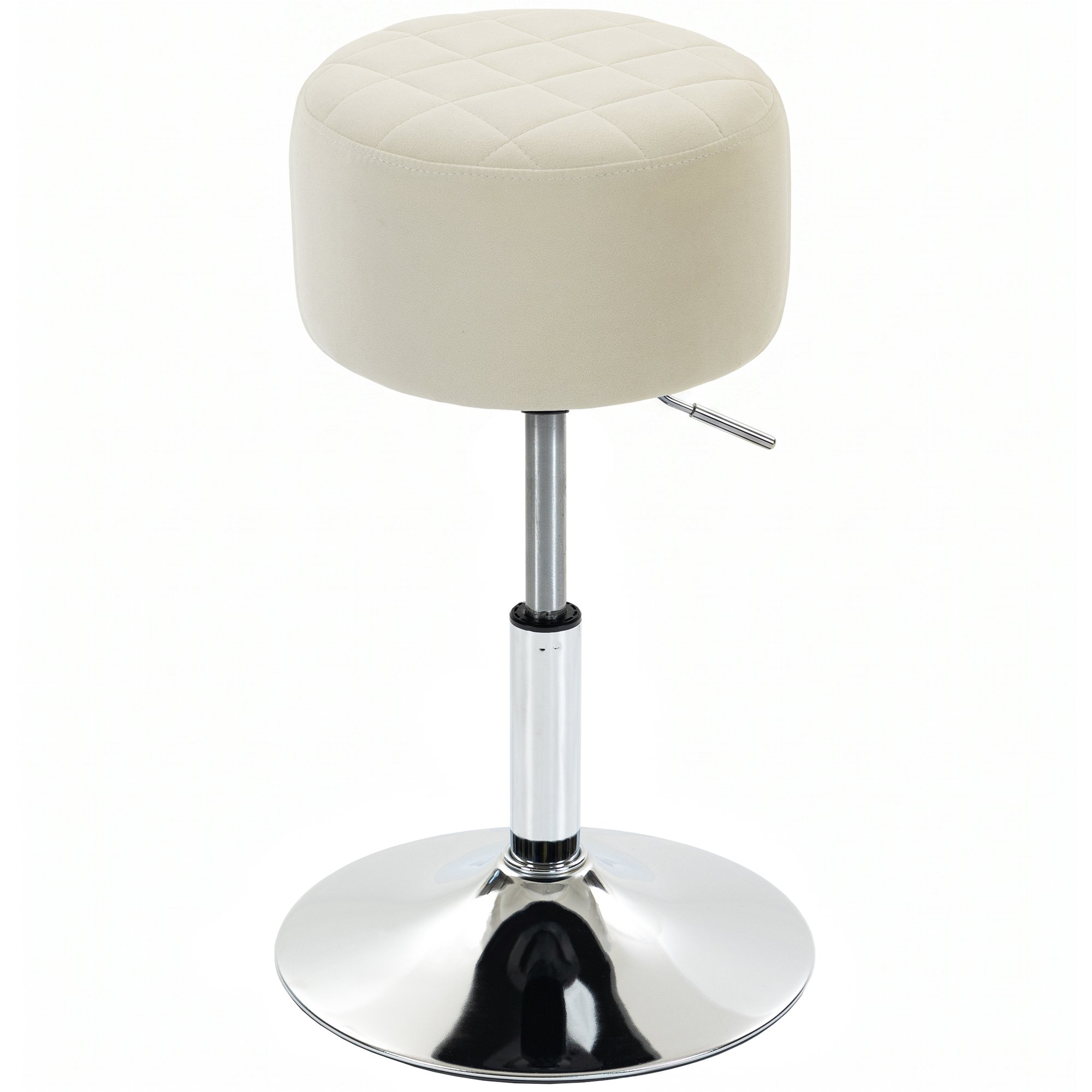 HOMCOM Velvet Adjustable Swivel Bar Stool - Beige