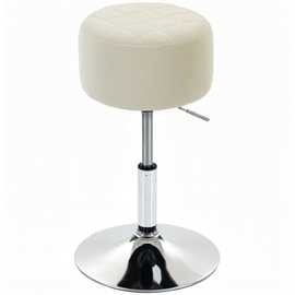 HOMCOM Velvet Adjustable Swivel Bar Stool - Beige
