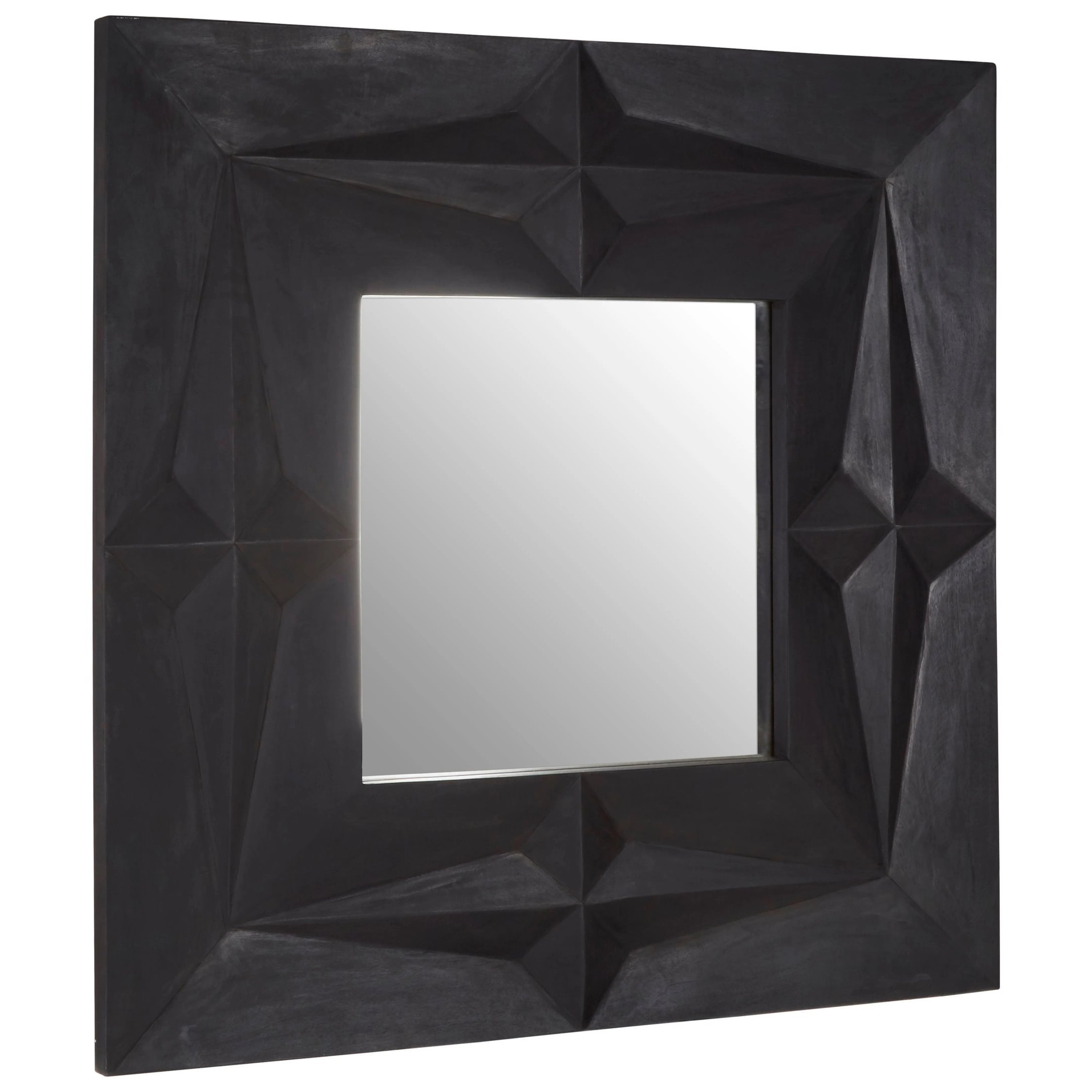 Orsina Sabari Finish Square Wall Mirror – Black