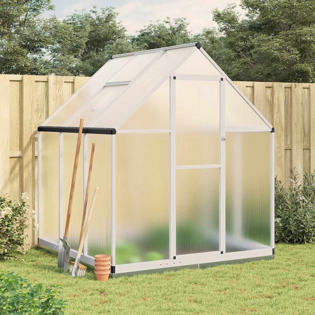 Walplus Greenhouse with Base Frame - Silver and Transparent - 169 x 169 x 202 cm