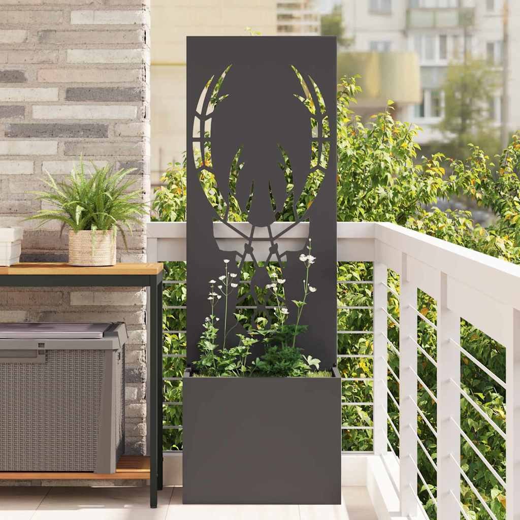 Walplus Antler Hallow Garden Privacy Screen - Black - 50 x 32 x 150 cm