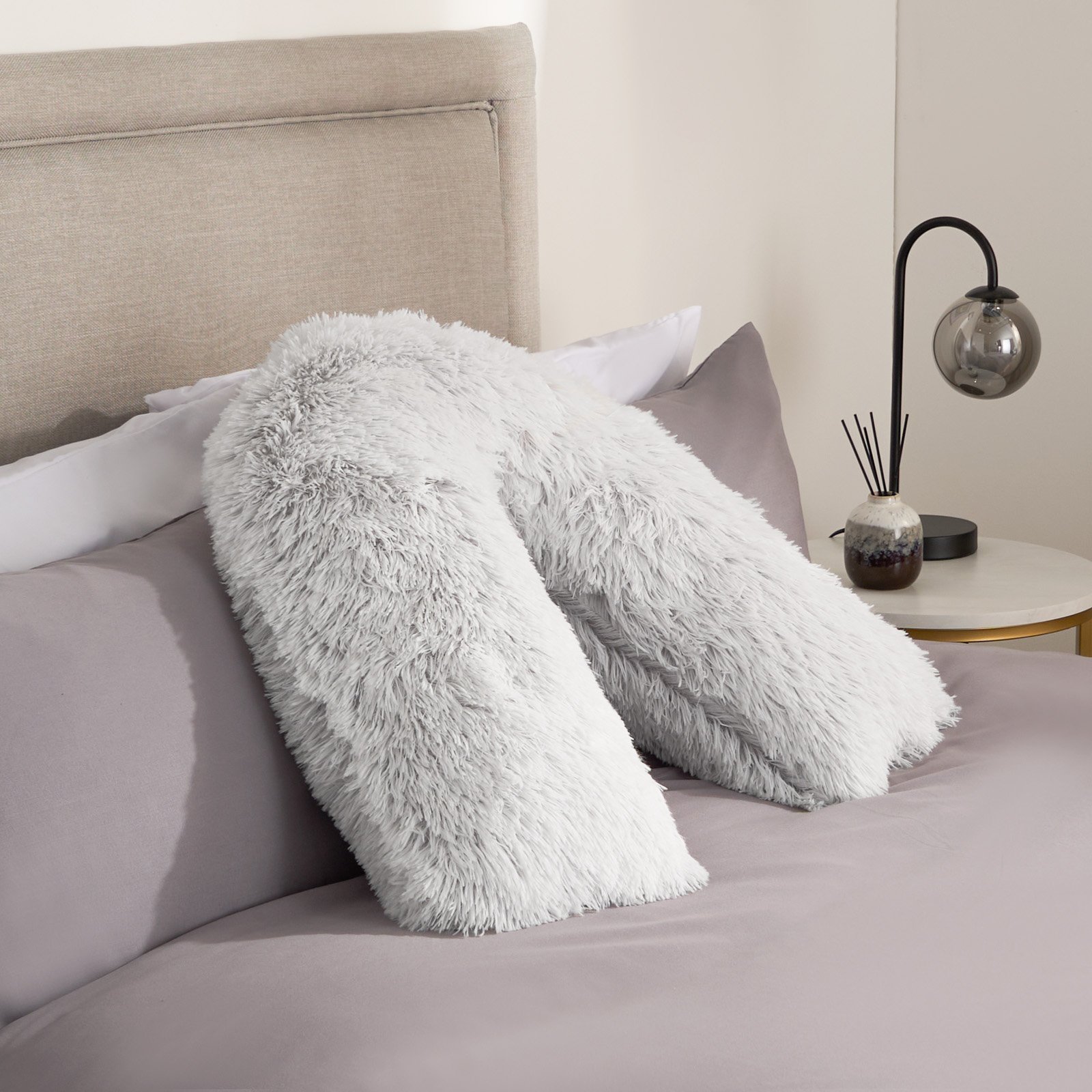 OHS Long Hair V Pillow - Grey Marl