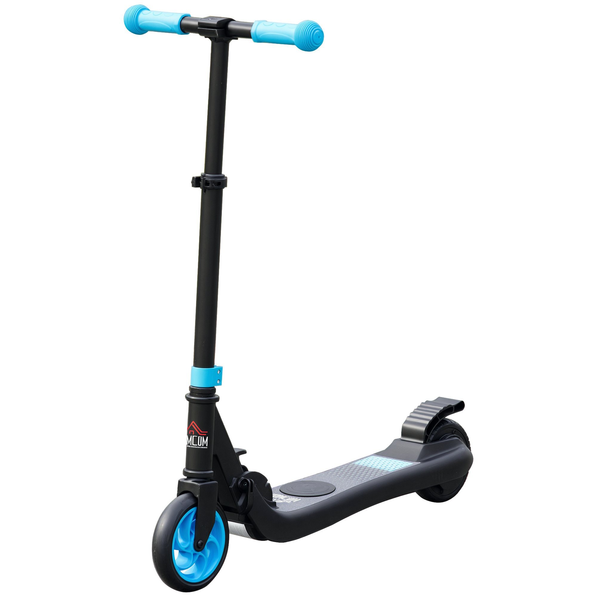 HOMCOM Age 6 Plus Foldable Adjustable Rear Brake Electric Scooter – Sky Blue