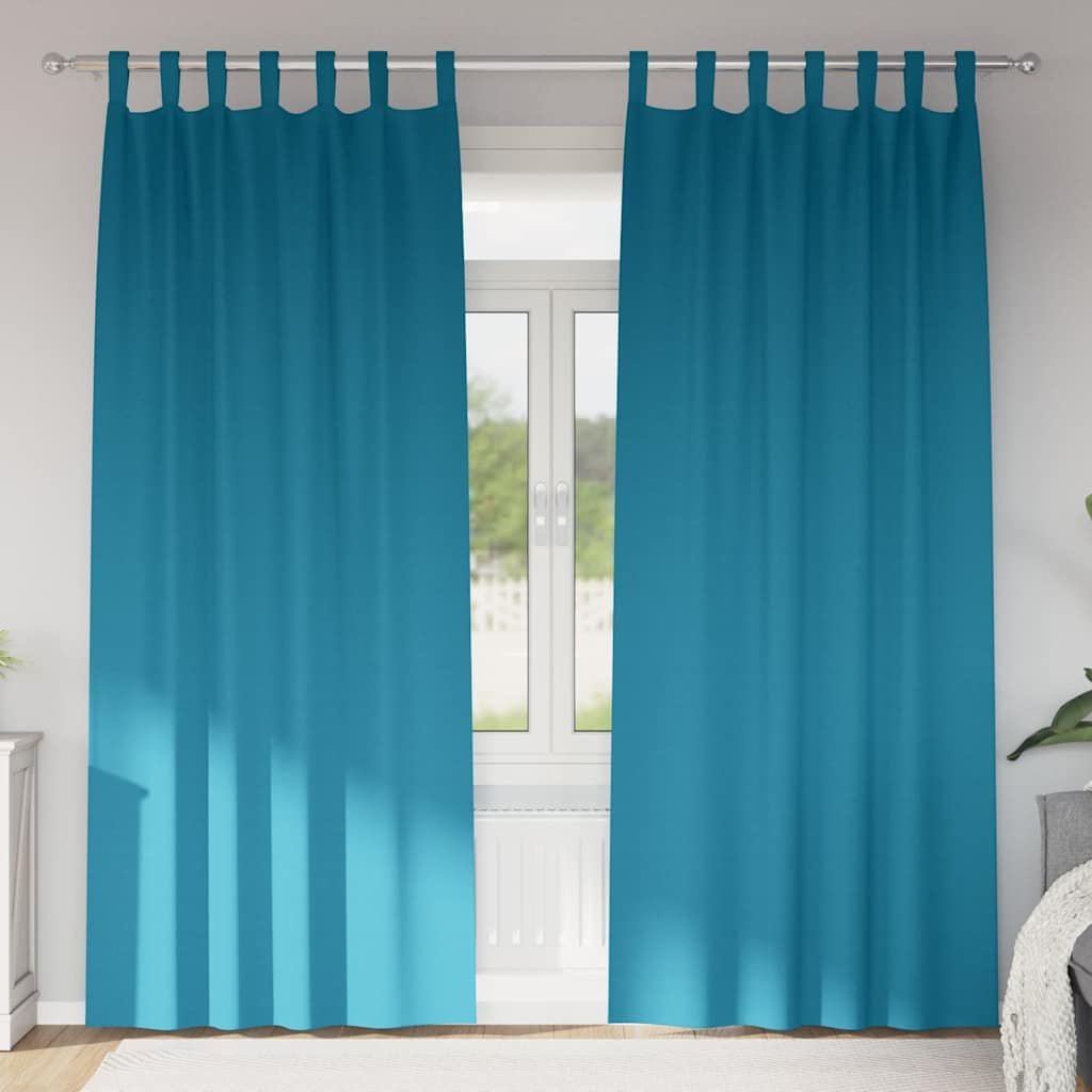 Walplus Set of 2 Ring Top Blackout Curtains - Turquoise - 245 x 140 cm