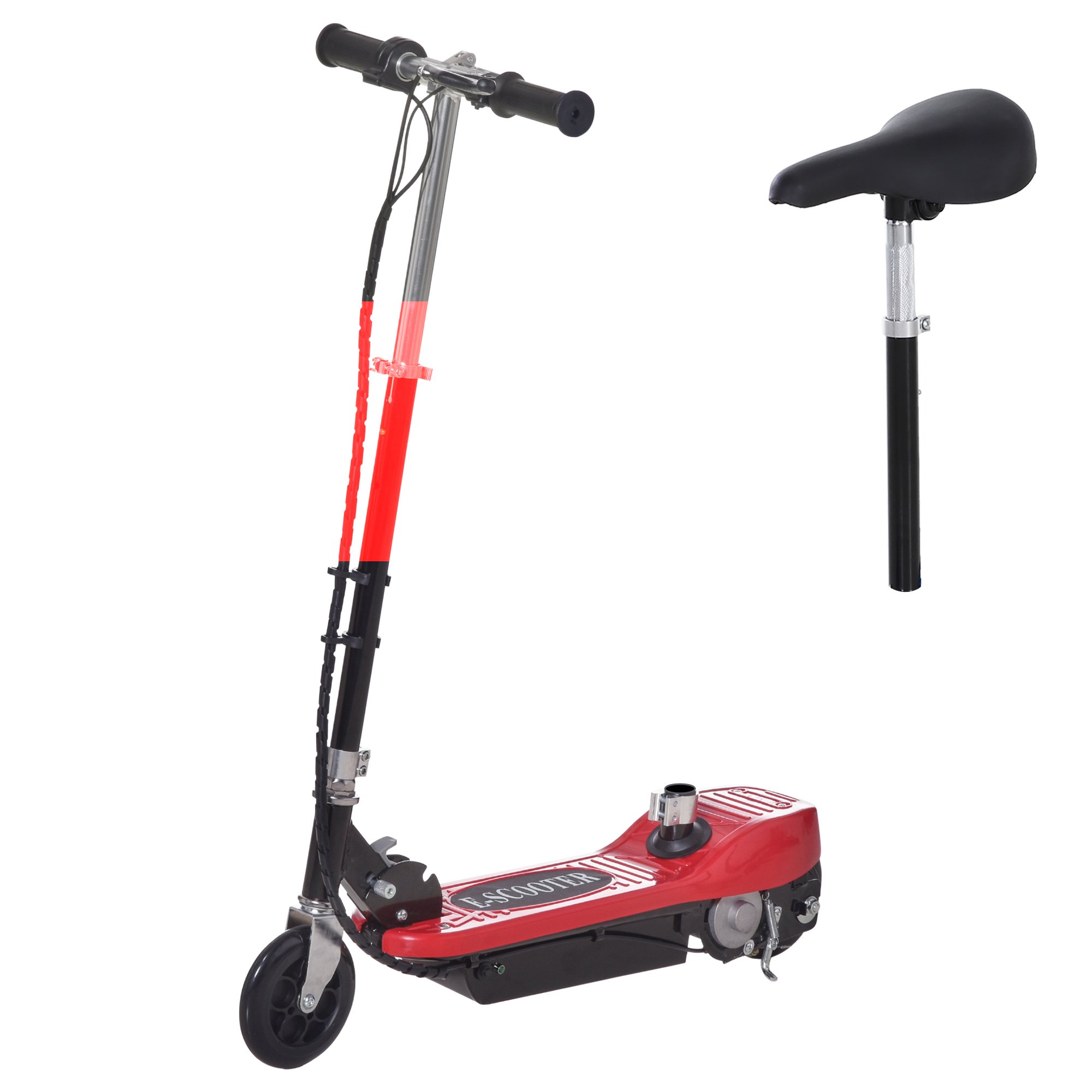 HOMCOM 120W 10km per Hour 8km Range Foldable Kids Powered Scooter – Red