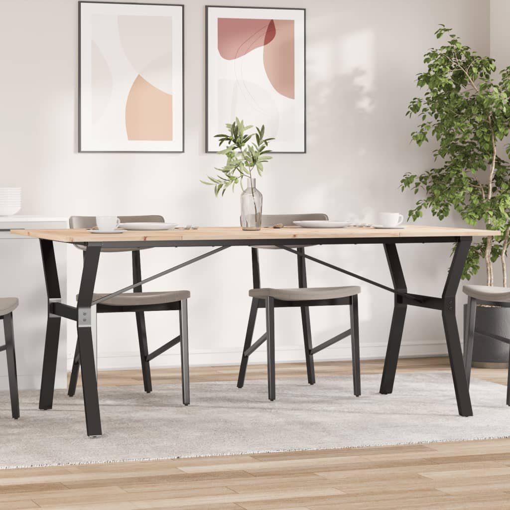 Walplus Y Frame Wood Dining Table - Brown - 180 x 90 x 75 cm