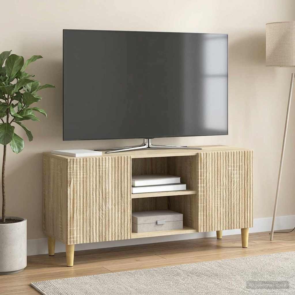 Walplus 2 Door Wood TV Cabinet 1 Shelf - Sonoma Oak - 102 x 34.5 x 50 cm