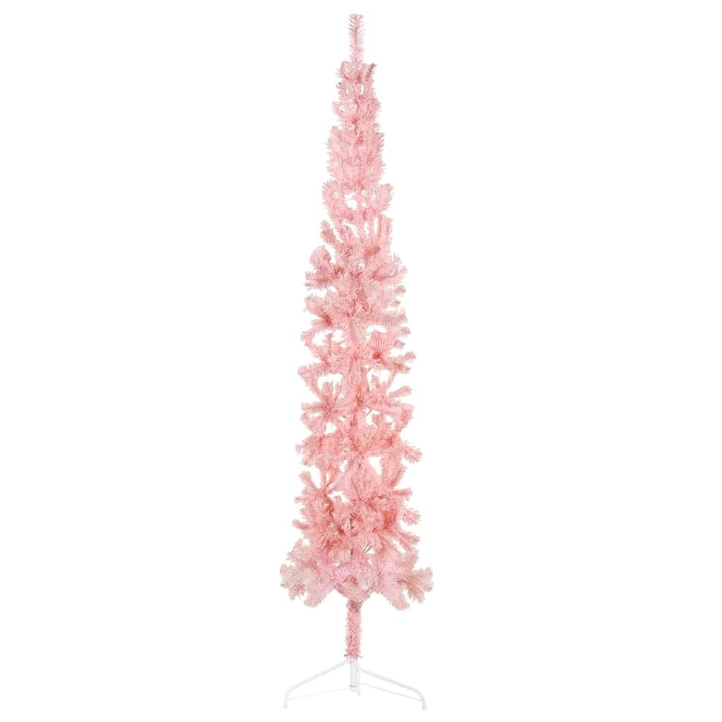 Walplus 324 Branch Tips Slim Half Artificial Christmas Tree - Pink - 240 cm
