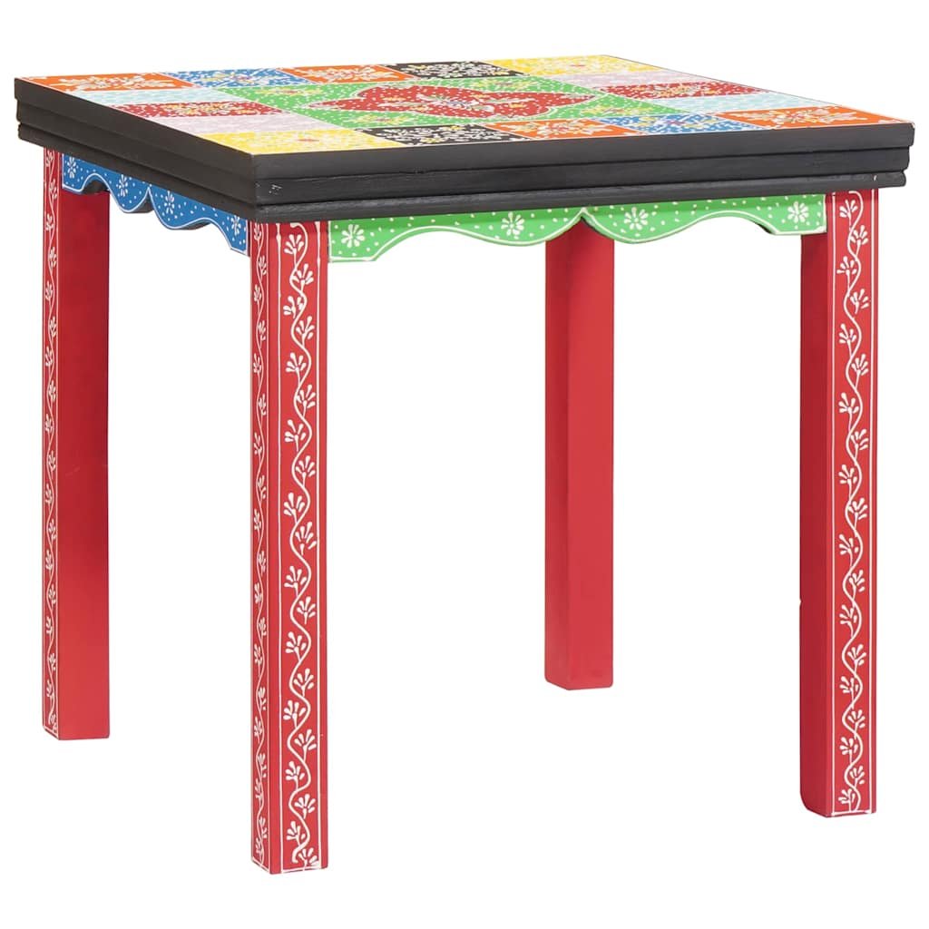 Walplus Pack of 3 Square Solid Mango Side Table - Multicolour - 50 x 50 x 50 cm