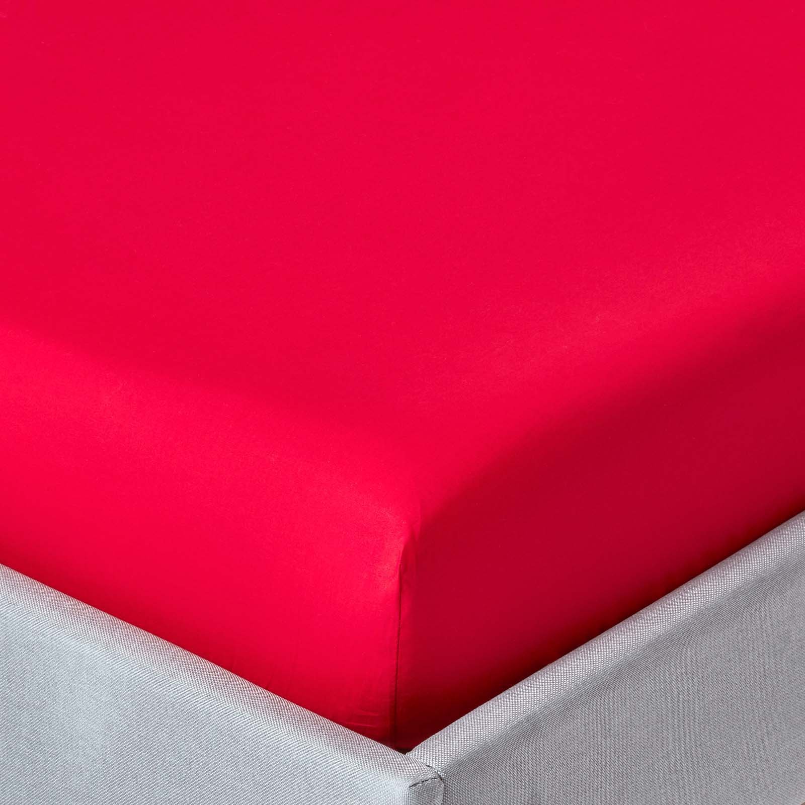 Homescapes Egyptian Cotton Red Deep Fitted Sheet - King Size