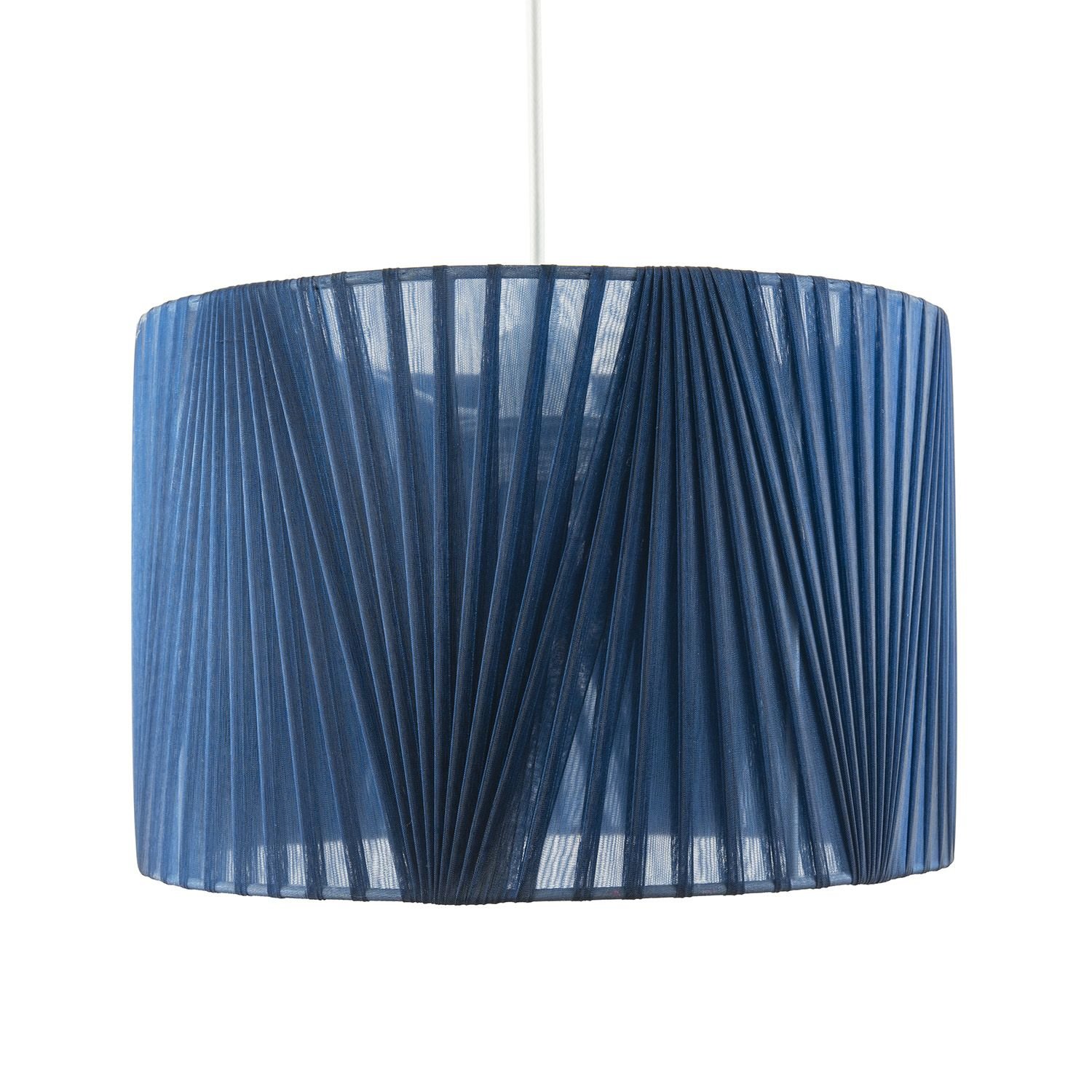 Happy Homewares Midnight Blue Voile Fabric Organza Tapered Pendant Shade - 30cm