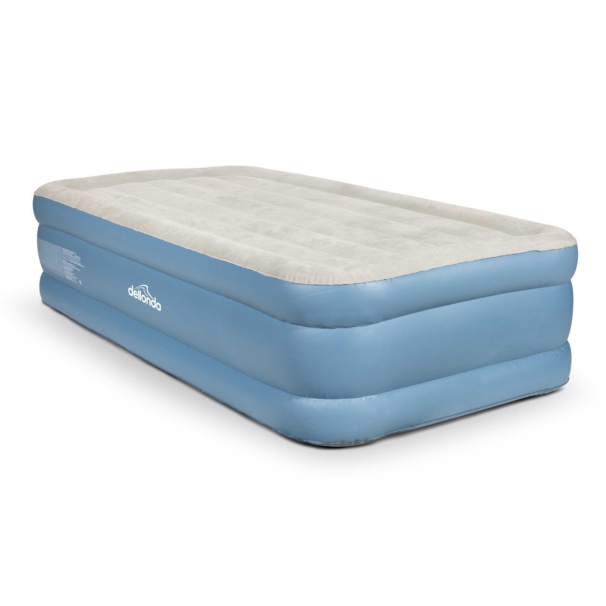 Dellonda Single Deluxe High Raised Air Bed - Blue