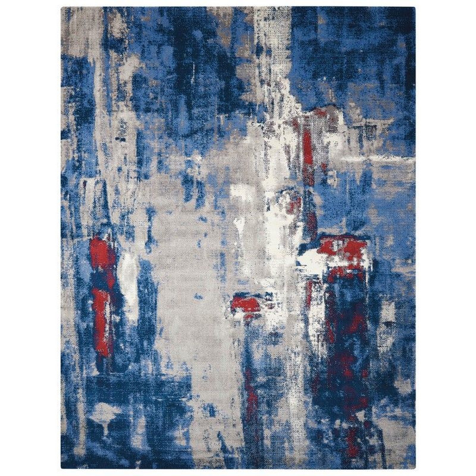 Mega Flooring Blue Modern Abstract Rug - 168 x 244cm