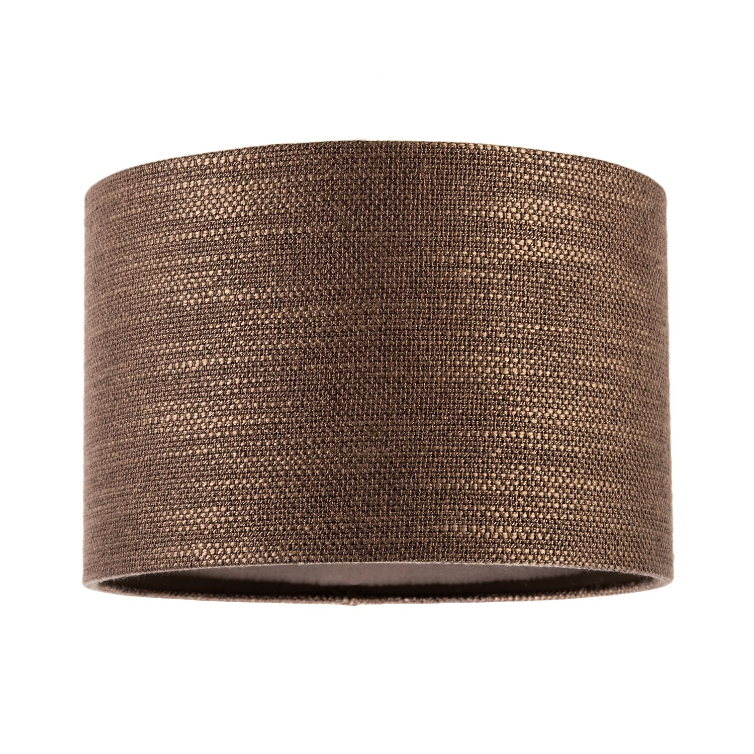Happy Homewares Bobbled and Textured Linen in Chocolate Brown Lampshade - 30cm