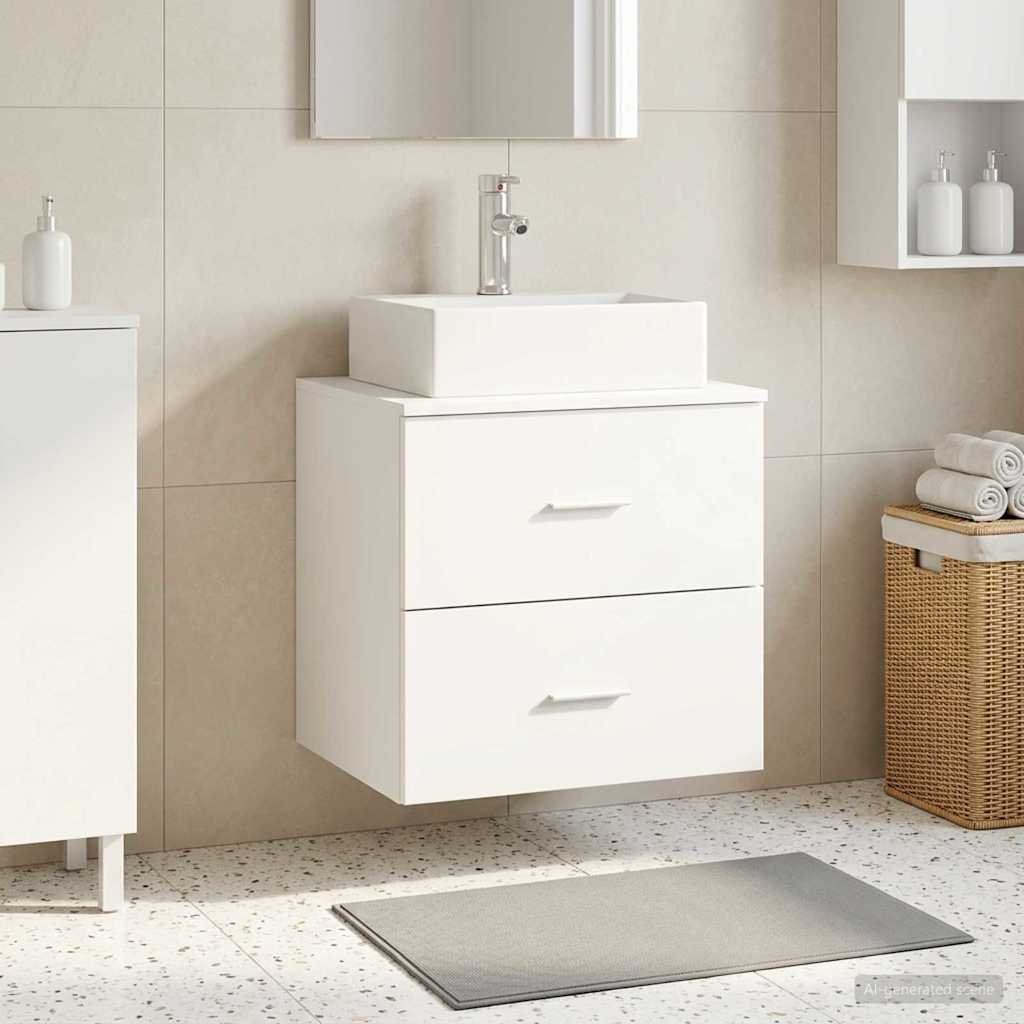 Walplus Engineered Wood Wall Sink Cabinet - White - 49.5 x 41 x 79.5 cm