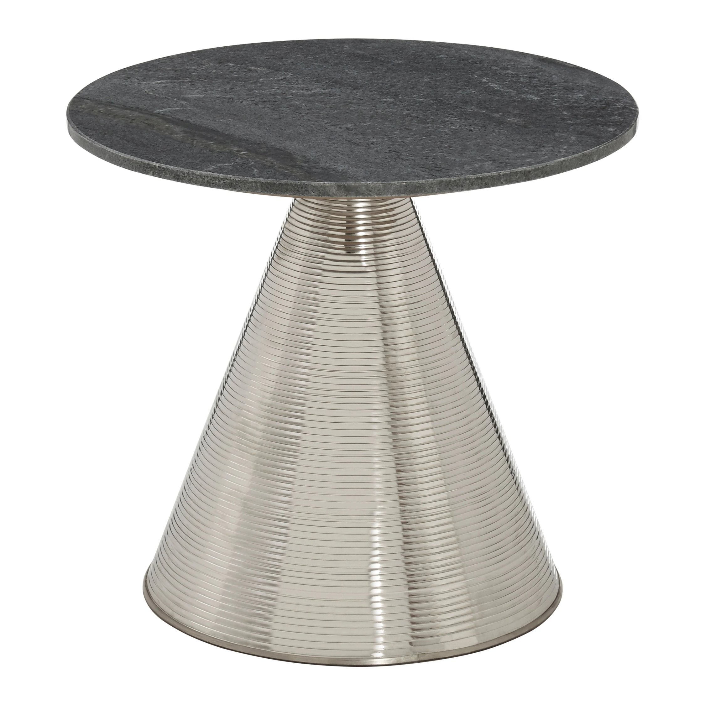 Orsina Marble Round Side Table - Grey