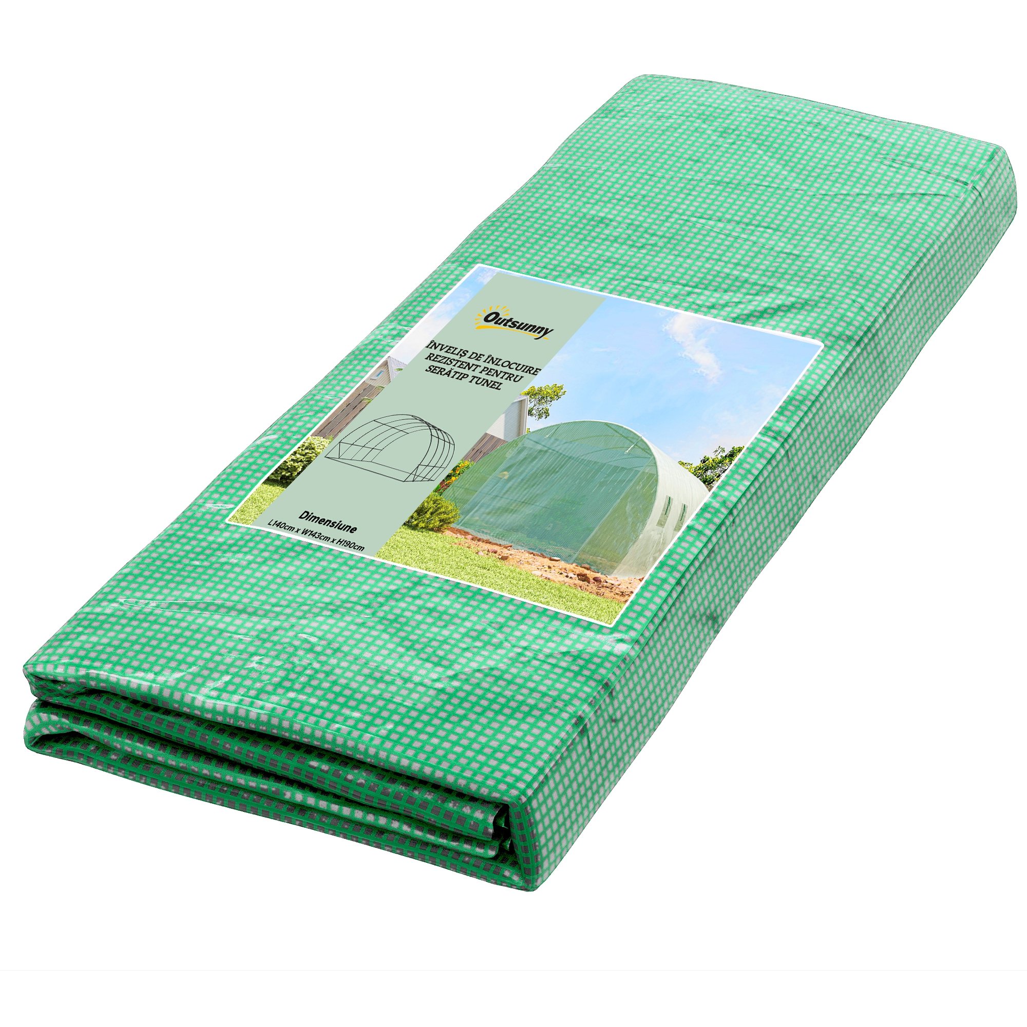 Outsunny Replacement Polytunnel Greenhouse Cover - Green