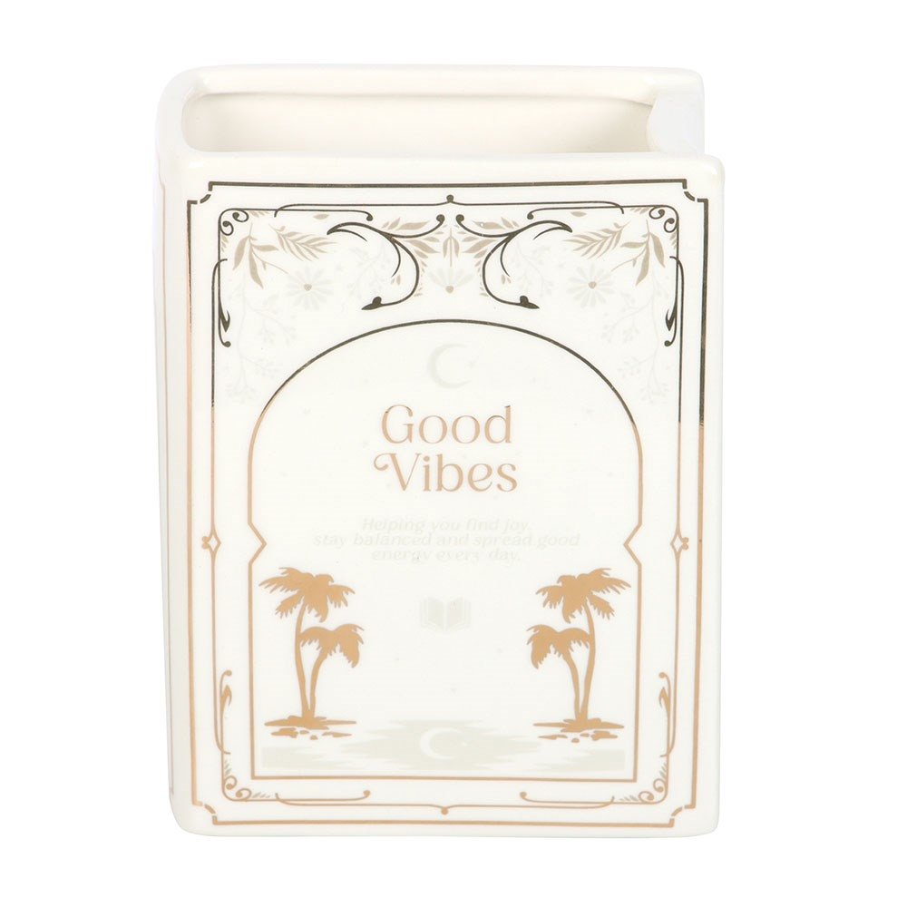 Something Different Good Vibes Book Vase - White